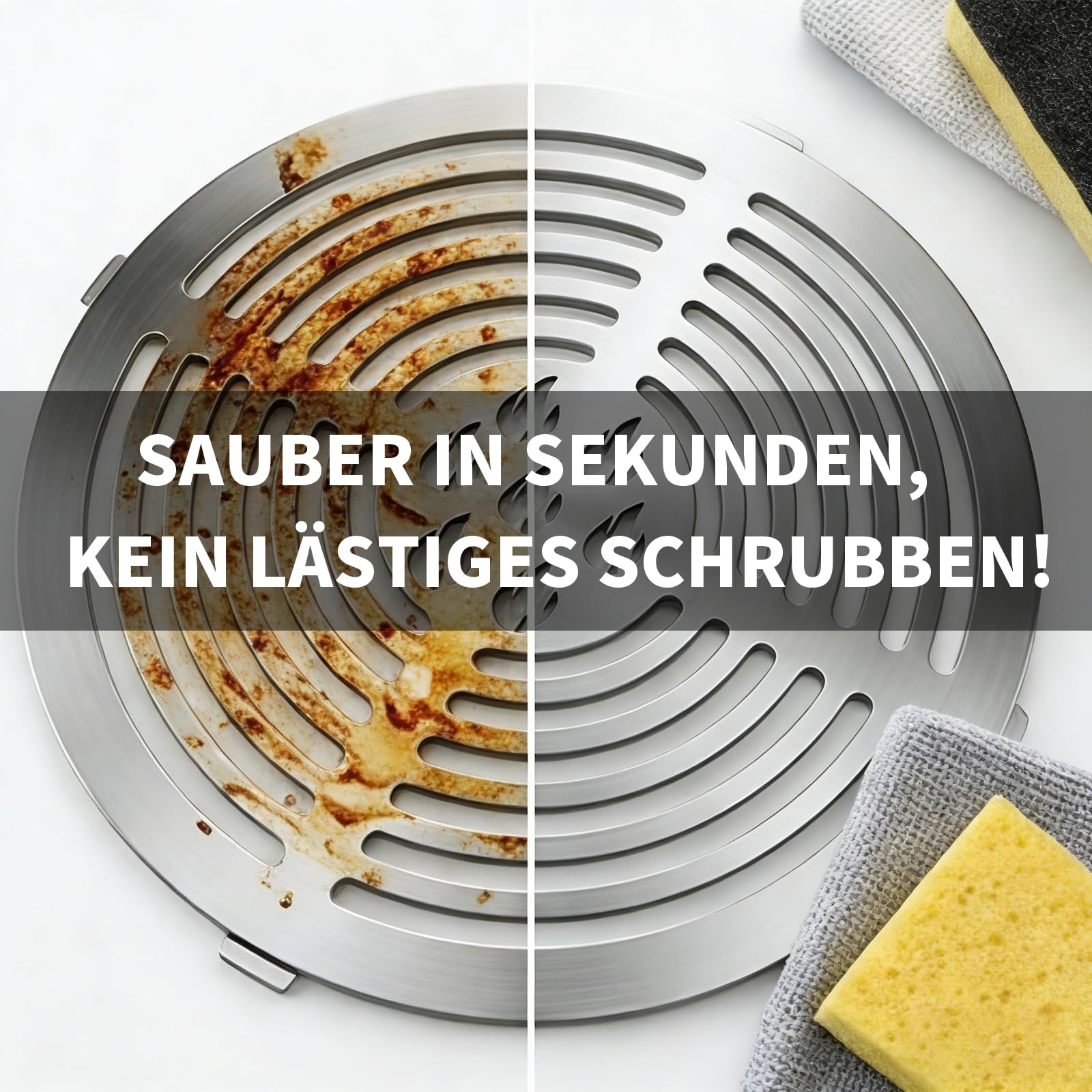 Fox·Bunny Wokaufsatz für Feuerplatten, Edelstahl, Grillplatte Plancha, kreisrunde Öffnung Ø 20 cm (Grilleinsatz Ø20cm Edelstahl)
