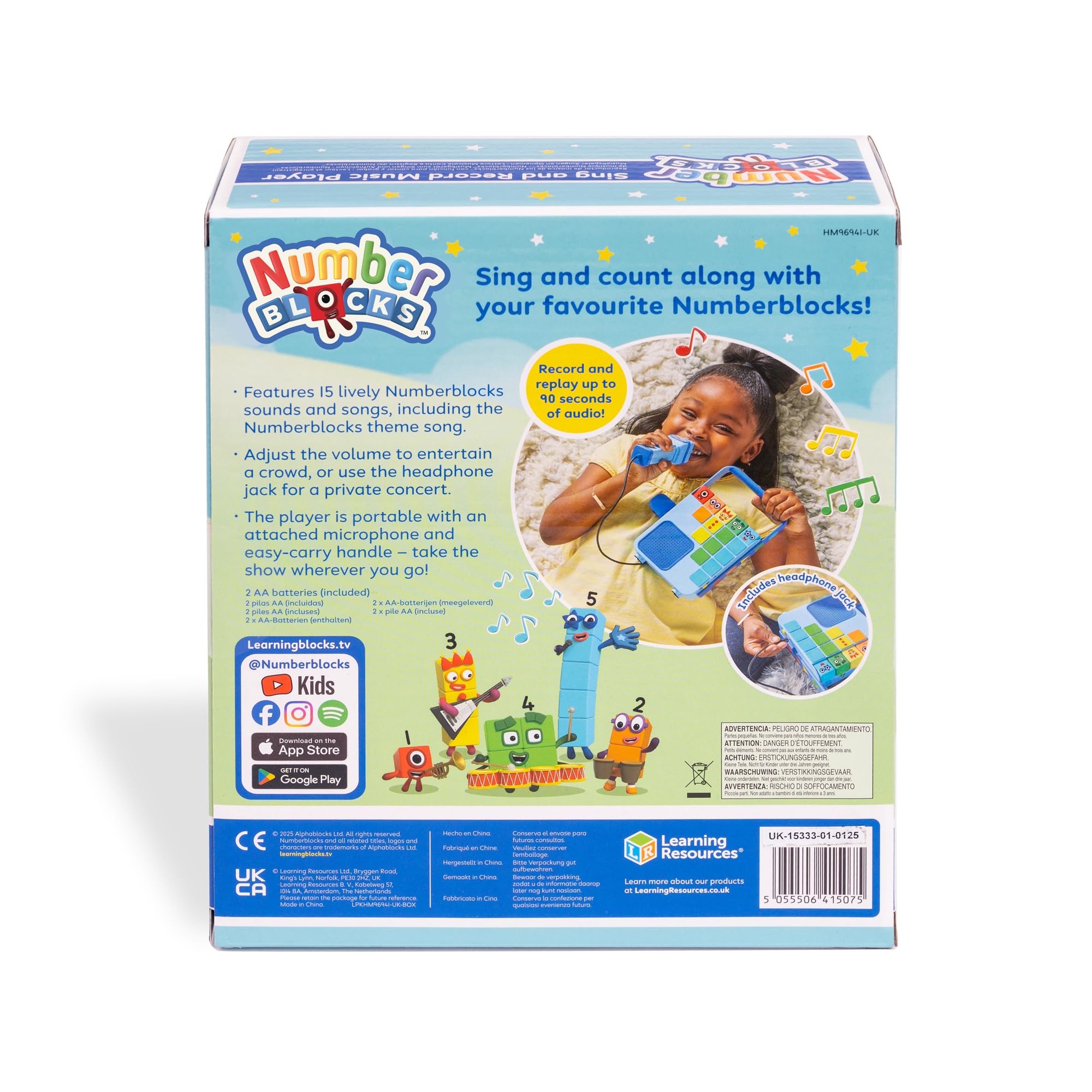 Learning Resources Numberblocks Sing and Record Music Player, Ages 3+, Educational Musical Toy with Microphone, Songs - Image 3