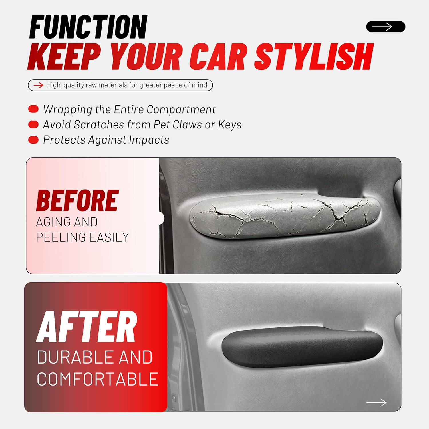 ALMULOO Front Door Trim Armrest Compatible with 1995-2002 Chevrolet C/K Series Tahoe GMC C/K Series Yukon & 1999 Cadillac Escalade Replacement for 15961795 15961796 Gray Left & Right Side