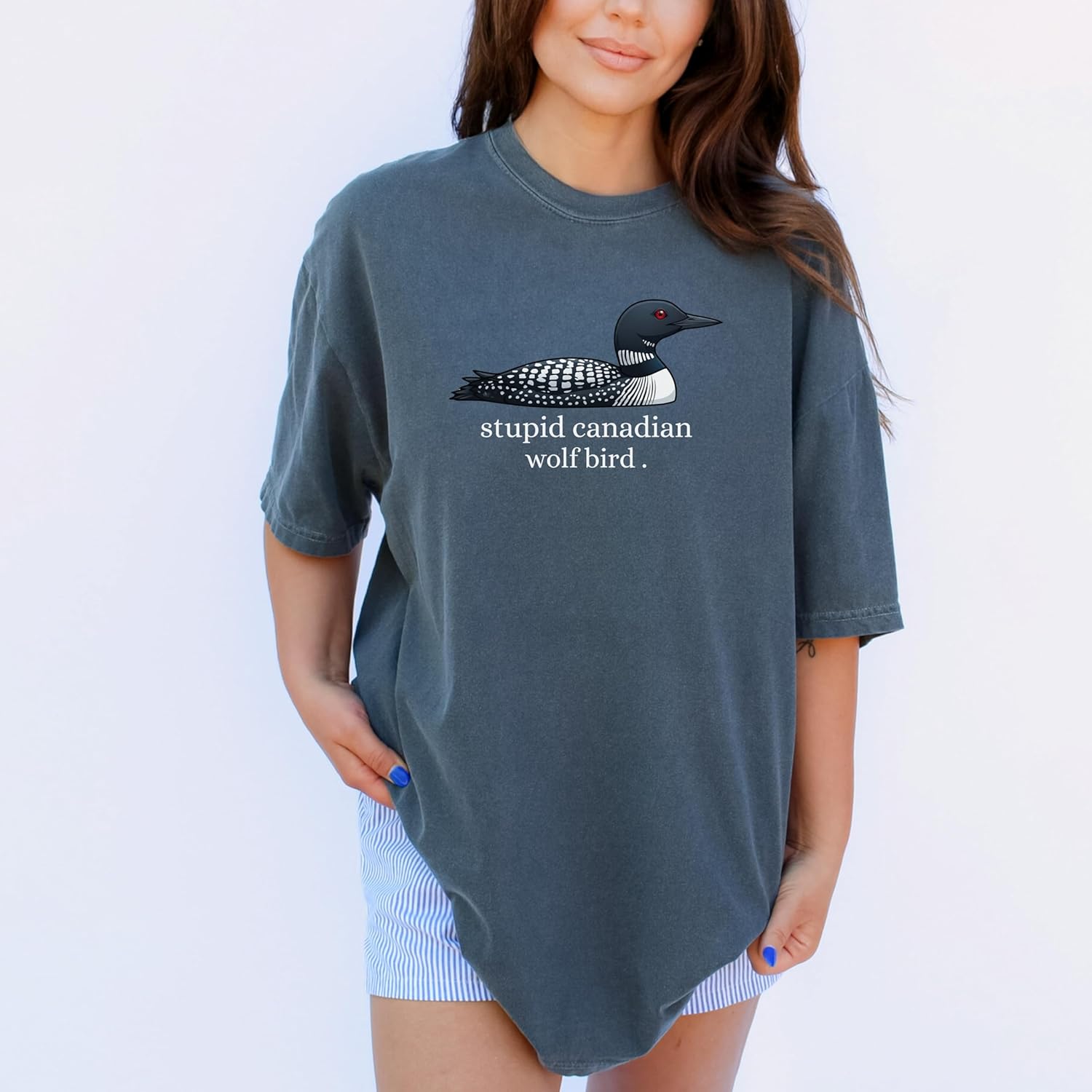 Stupid Canadian Wolf Bird Hollander Rozanov Hockey Shirt Vintage | Heated Rivalry Inspired Comfort Colors Style | Queer Hockey Fan Shirt