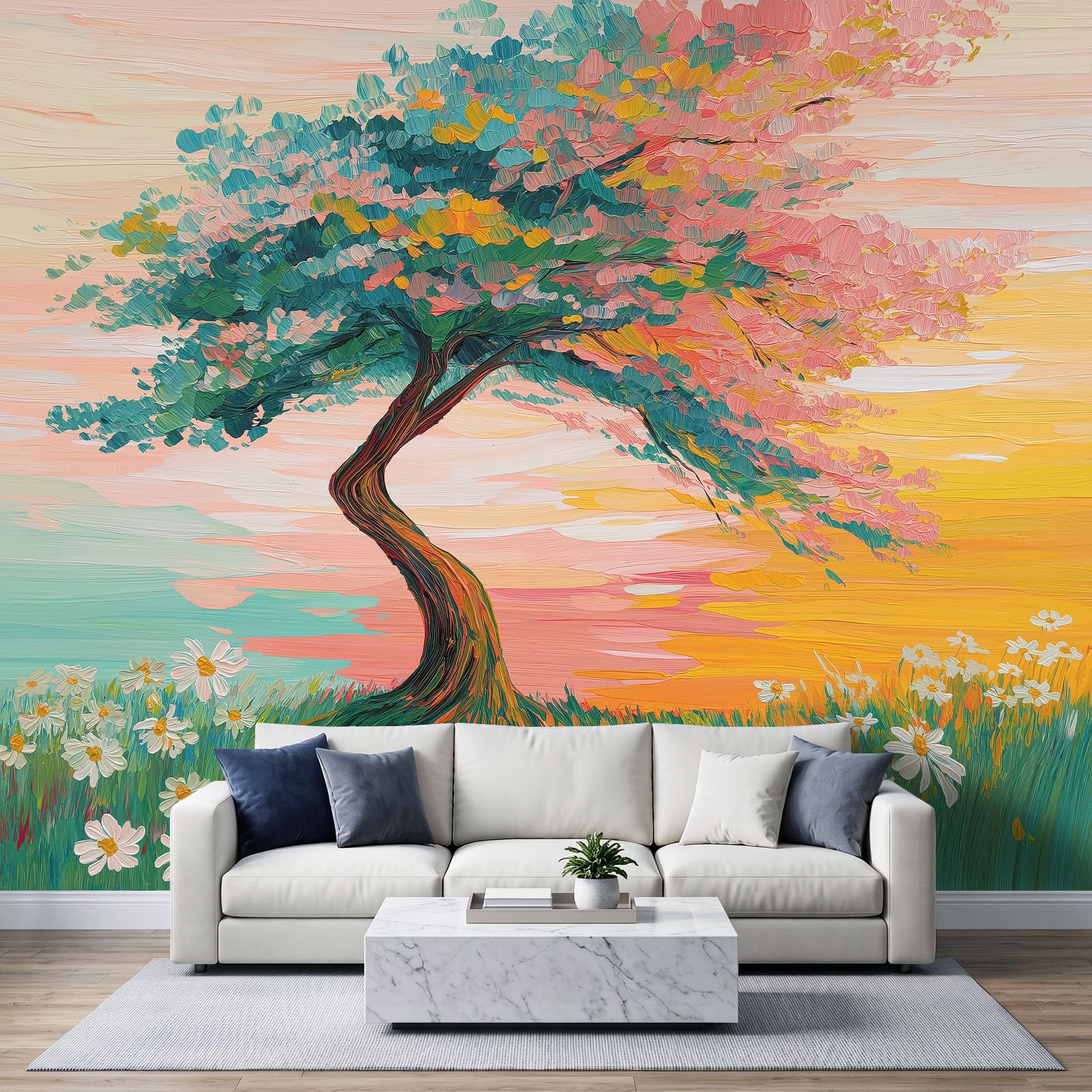 500 x 280 cm, fototapeta z włókniny, bajeczny krajobraz, rośliny, kwiaty, fototapeta, do salonu, tapeta z włókniny, efekt 3D, tapeta na fizelinie, odporna na promieniowanie UV, dekoracja ścienna