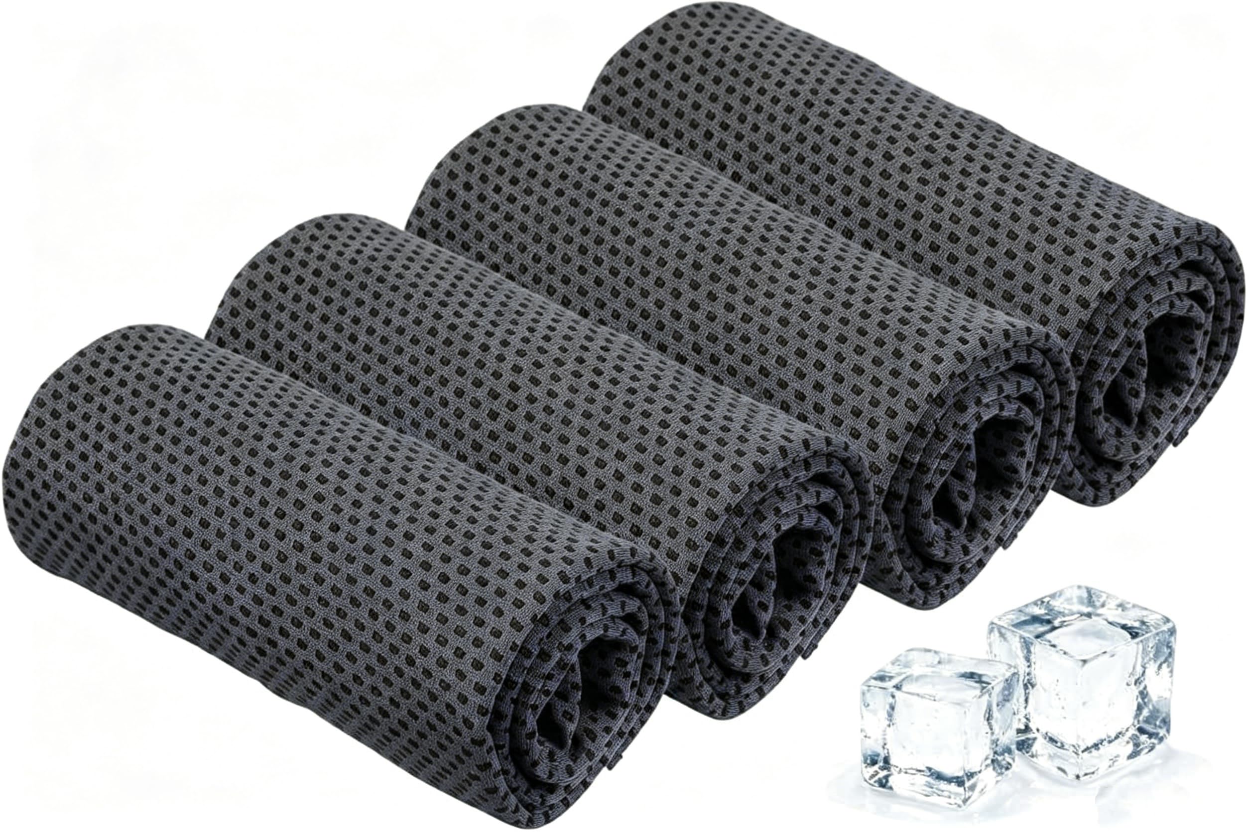 4Pcs Cooling Towels 40"x12",Sports Towels for Hot Weather (Deep grey) โ image 1