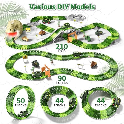 Miniatura 13 de iHaHa Juguetes de construcción para niños de 3, 4, 5, 6 años, 2 autos de carreras eléctricos y 4 camiones de construcción, juguetes de regalo