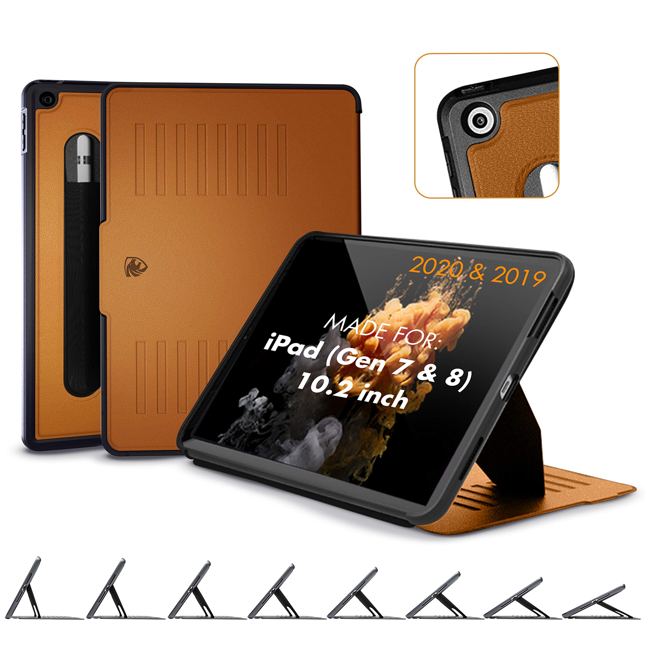 Amazon Com Zugu Case 2020 2019 Muse Case For Ipad 7th 8th Gen 10 2 Inch Protective Thin Magnetic Stand Sleep Wake Cover Brown Fits Model S A2197 A2198 A2200 A2270
