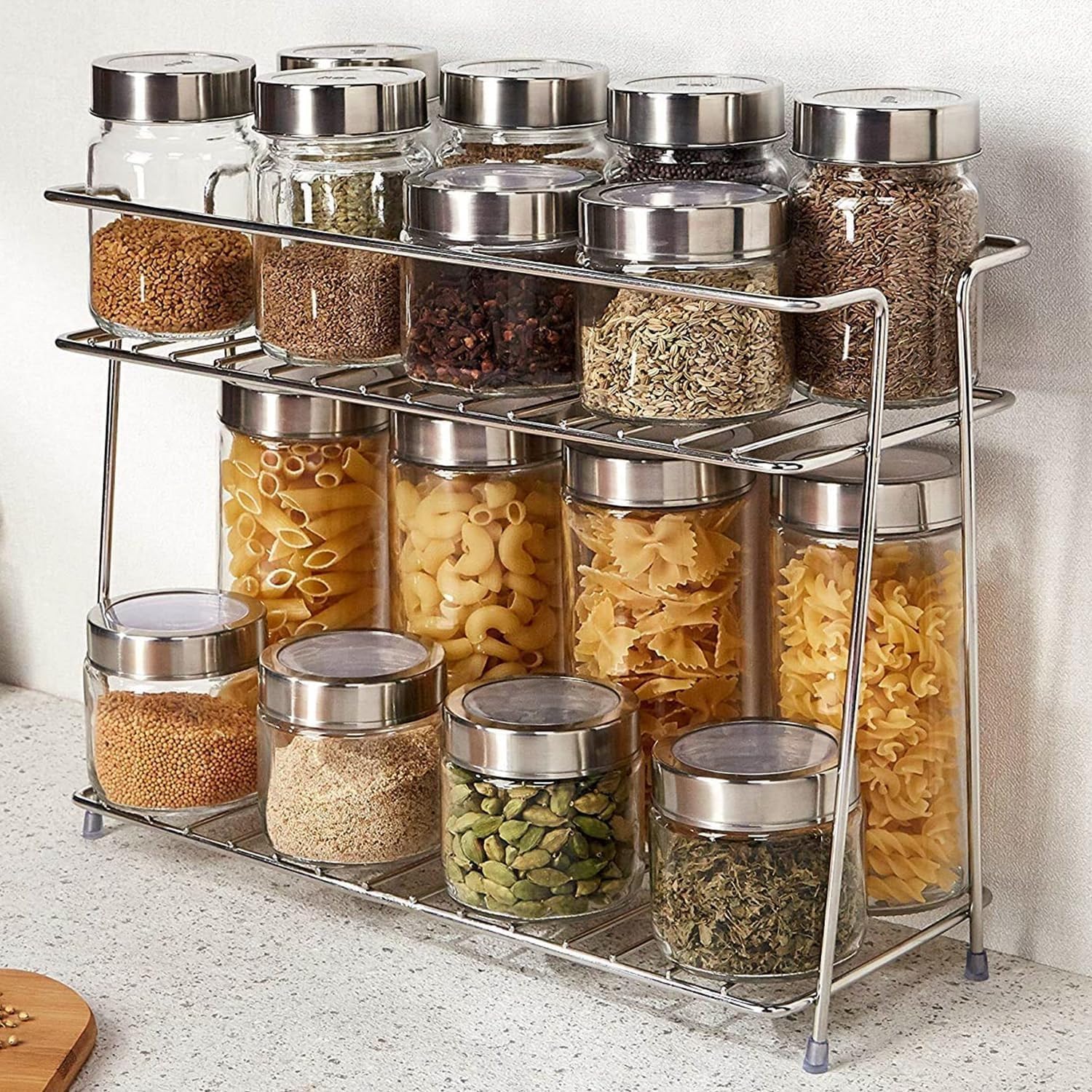 See full amazon price history chart for TechSrmaji Stainless Steel 2 Tier Rack Kitchen Storage, Spice Rack for Kitchen Organizer, 2 Layer Rack, Accessories Rack, Countertop Organizer Kitchen, Masala Box Stand for Kitchen (33 x 15 x 26 CM) TechSrmaji Stainless Steel 2 Tier Rack Kitchen Storage, Spice Rack for Kitchen Organizer, 2 Layer Rack, Accessories Rack, Countertop Organizer Kitchen, Masala Box Stand for Kitchen (33 x 15 x 26 CM) (B0CR6DGF2R) Amazon Price History, Amazon Price Tracker