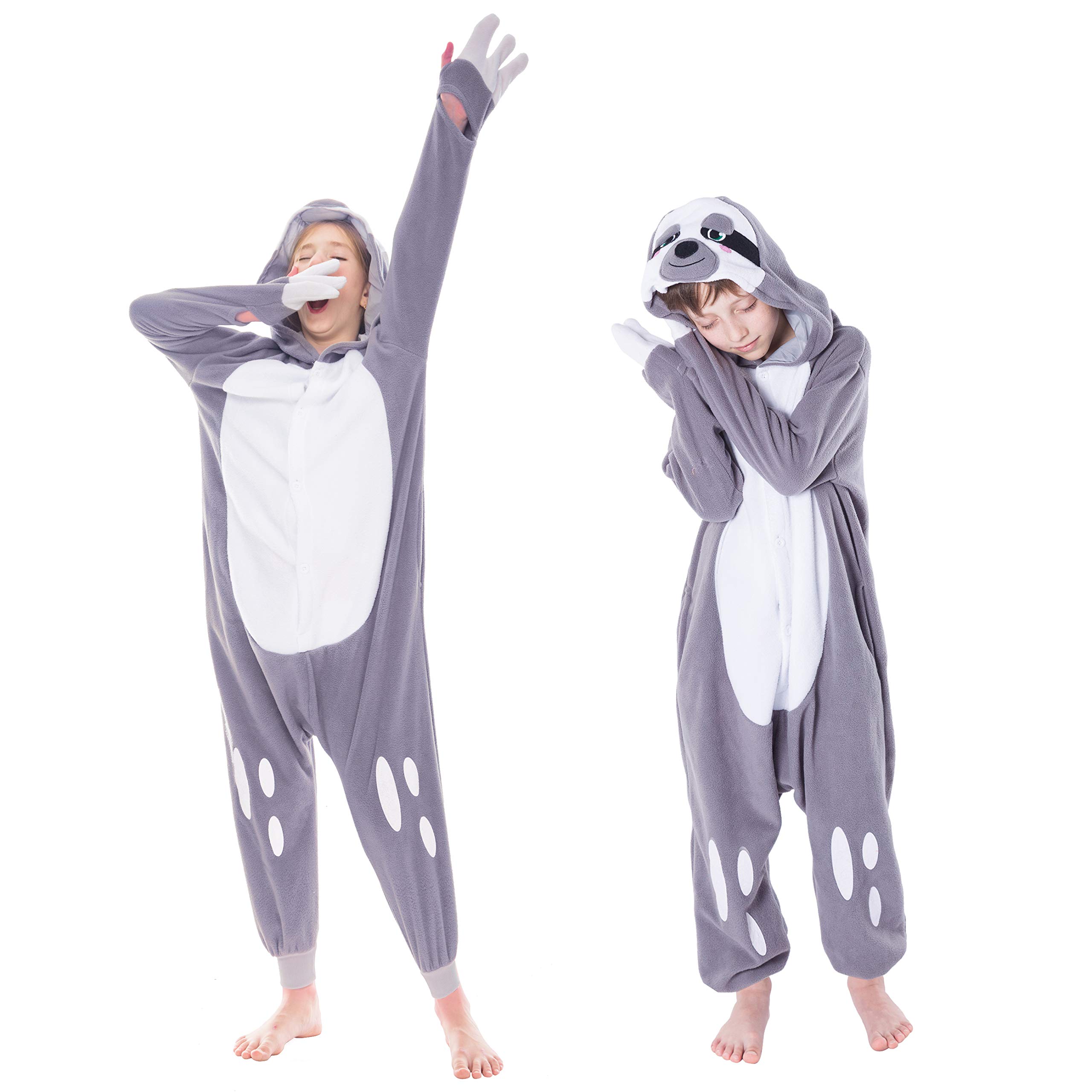 Spooktacular Creations Unisex Child jumpsuit Plush jumpsuit Sloth Animal Costume (10-12 yr), Gray - Image 3