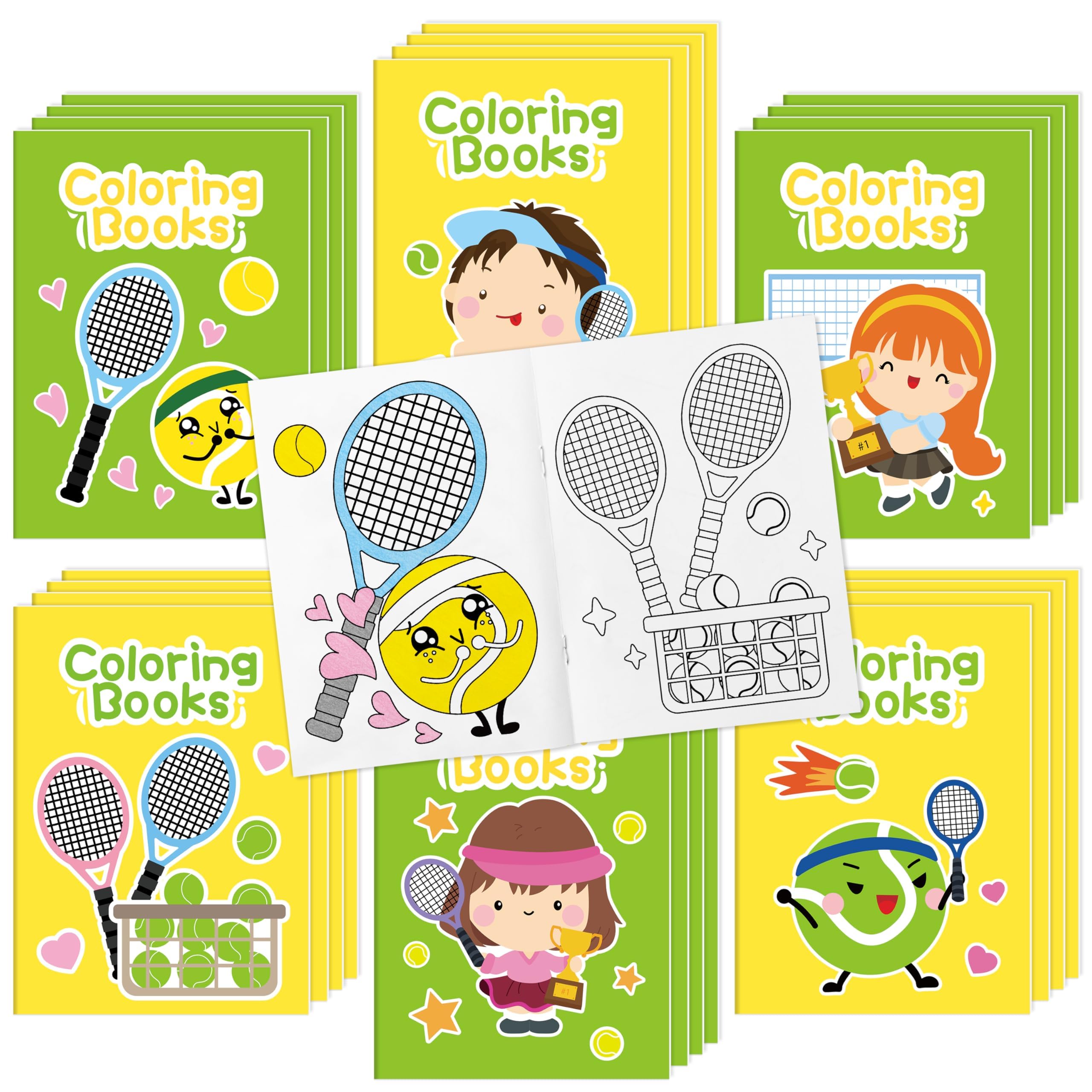 Bulk Tennis Coloring Books, 48Pcs Mini Ball Drawing Booklet for Kids