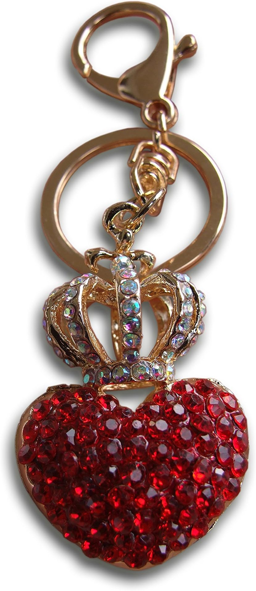 LivelyBuyHeart with Crown The Queen of My Heart Keychain in a Luxury Gift Bag Cute Present from Love Beautiful Crystal Rhinestones Charm Keyring for any Occasion