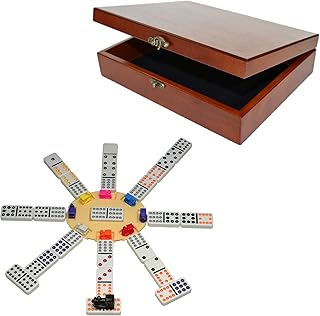 WE Games Deluxe Mexican Dominoes in Old-Style Wooden Box
