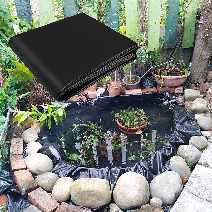 Image J-DYHGB Pond Skins 0.4 Mm Thick HDPE - Flexible Pond Liners Reinforced Landscaping, Gardens Fountains Membrane Impermeable Film, For Fish Pond Stream Fountain Slope Protection