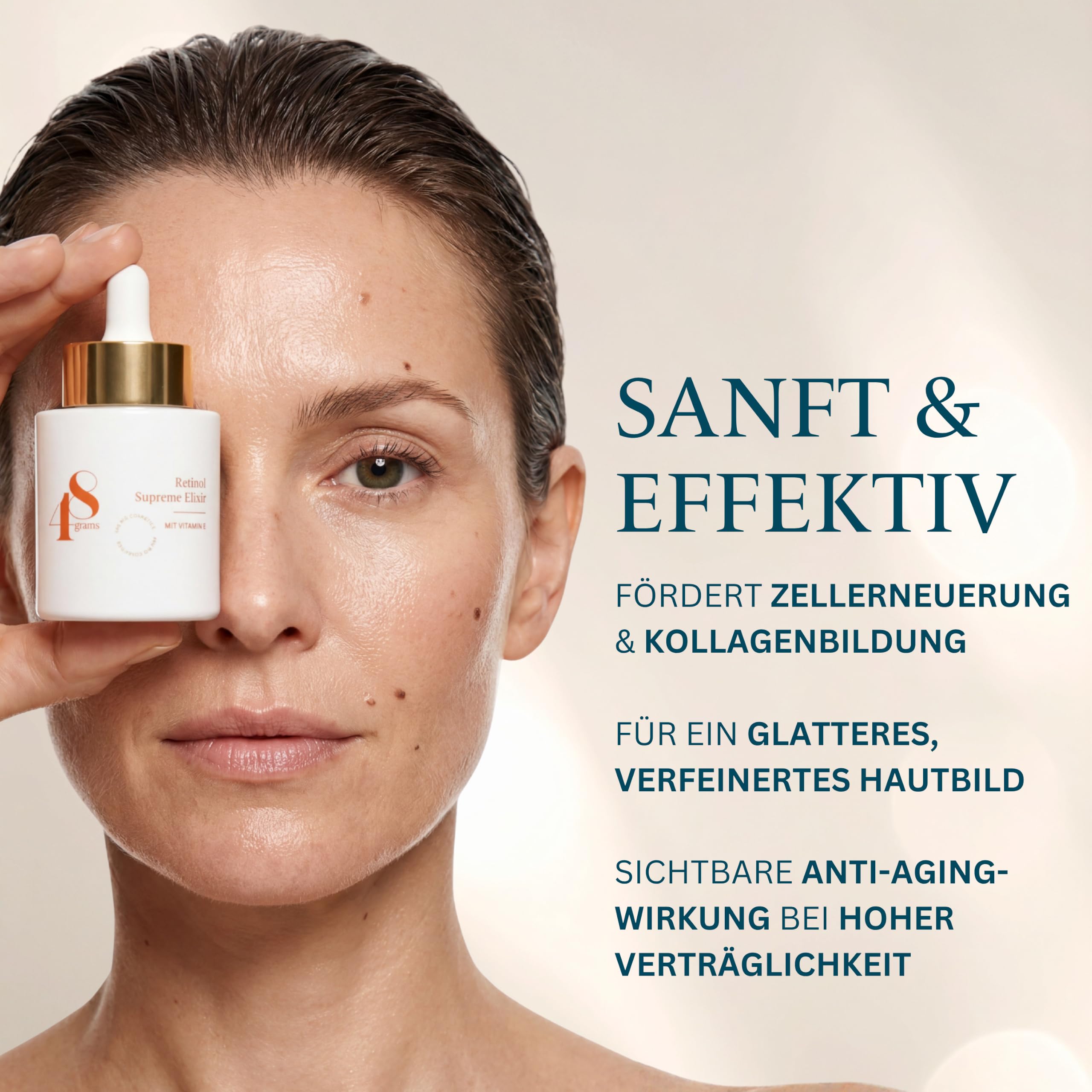 Retinol Supreme Elixir Serum – Anti-Aging Gesichtsserum mit Retinol, Hyaluronsäure & Aloe Vera – fördert Kollagen, mindert Fältchen, spendet Feuchtigkeit, sanfter Kokosduft