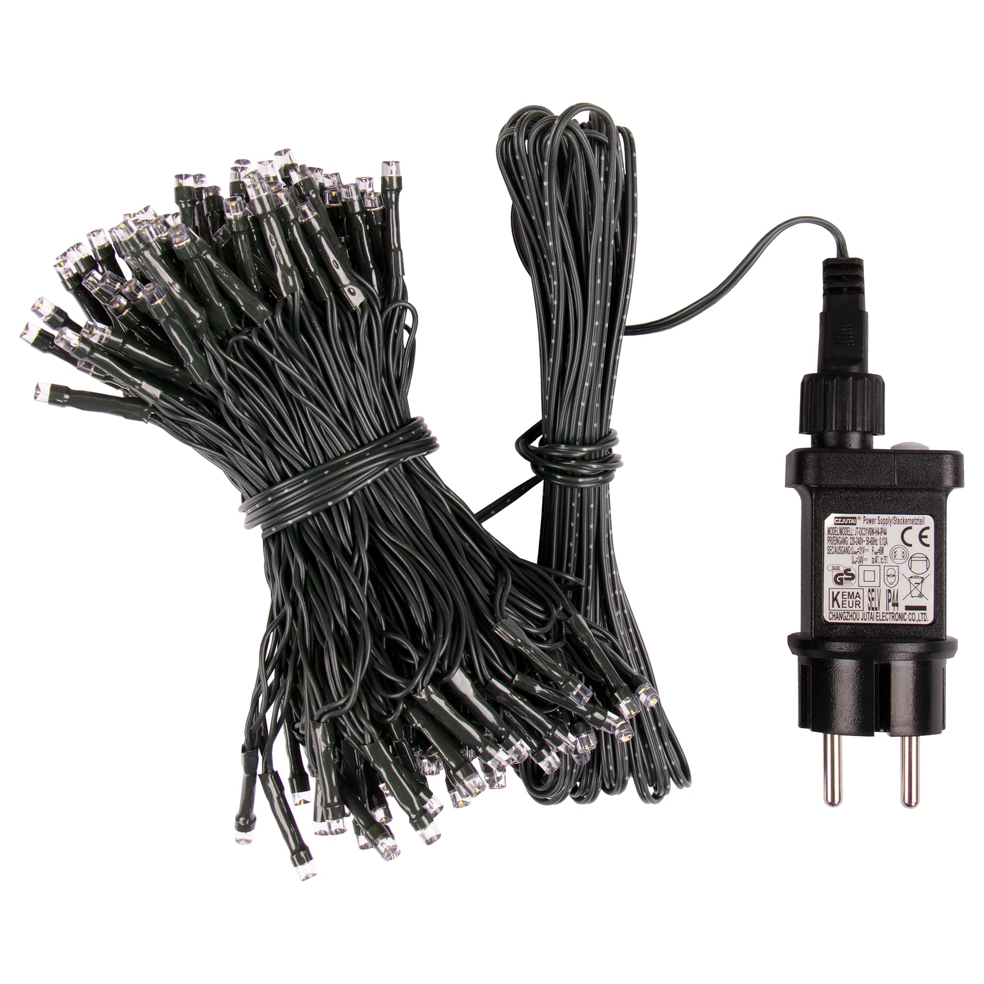 Idena 90214 - Lampki choinkowe LED, 200 diod LED w kolorze złoto-żółtym z timerem, 29,9 m, w tym 20 przyssawek z otworem do mocowania, na zewnątrz i wewnątrz, do dekoracji imprez i na Boże Narodzenie