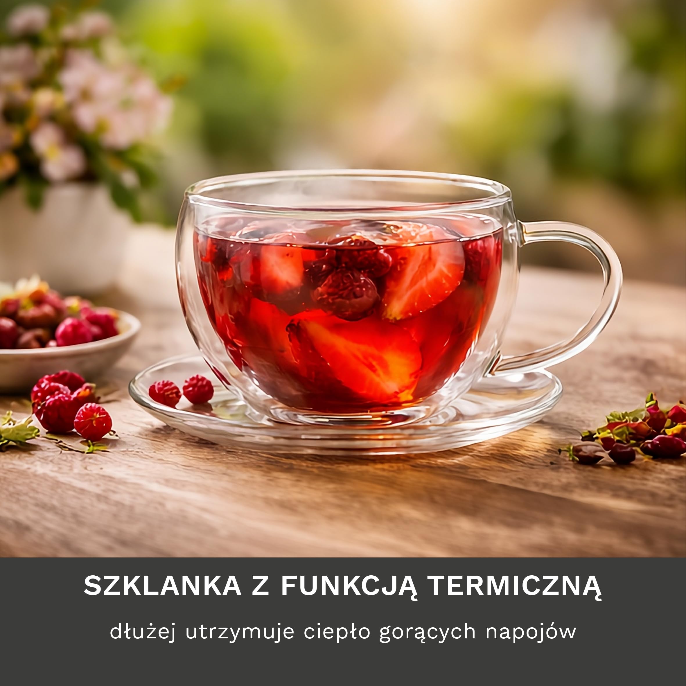 Creano Kubek termiczny z podwójnymi ściankami do herbaty/latte macchiato kubek do cappuccino z podstawką 250 ml, zestaw 4 sztuk