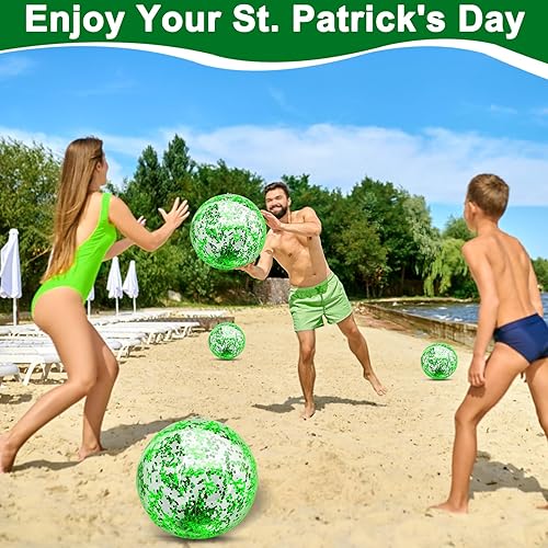 Miniatura 19 de TURNMEON 5 bolas de playa con purpurina, lentejuelas gigantes de 24 pulgadas y 16 pulgadas, bolas de playa inflables rosas para niños y adultos