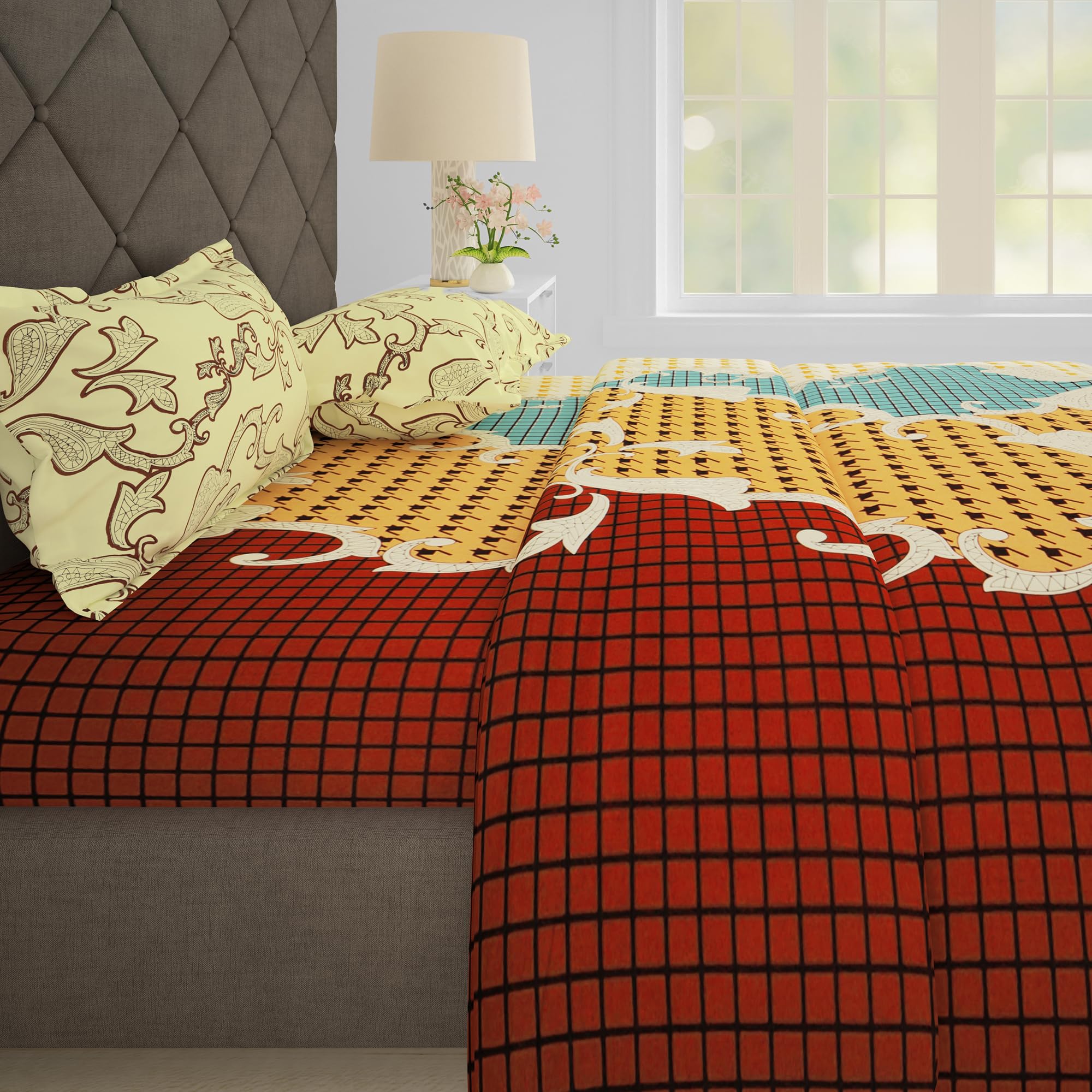 Story@Home Bedsheet for Double Bed | 186TC | Multicolor | Abstract | 1 Piece Cotton bedsheet for Double Bed with 2 Pillow Covers (225 x250cm) Perfect for Home Decor & Gifting | 100% Cotton bedsheets (B00R63WXIQ) Amazon Price History, Amazon Price Tracker