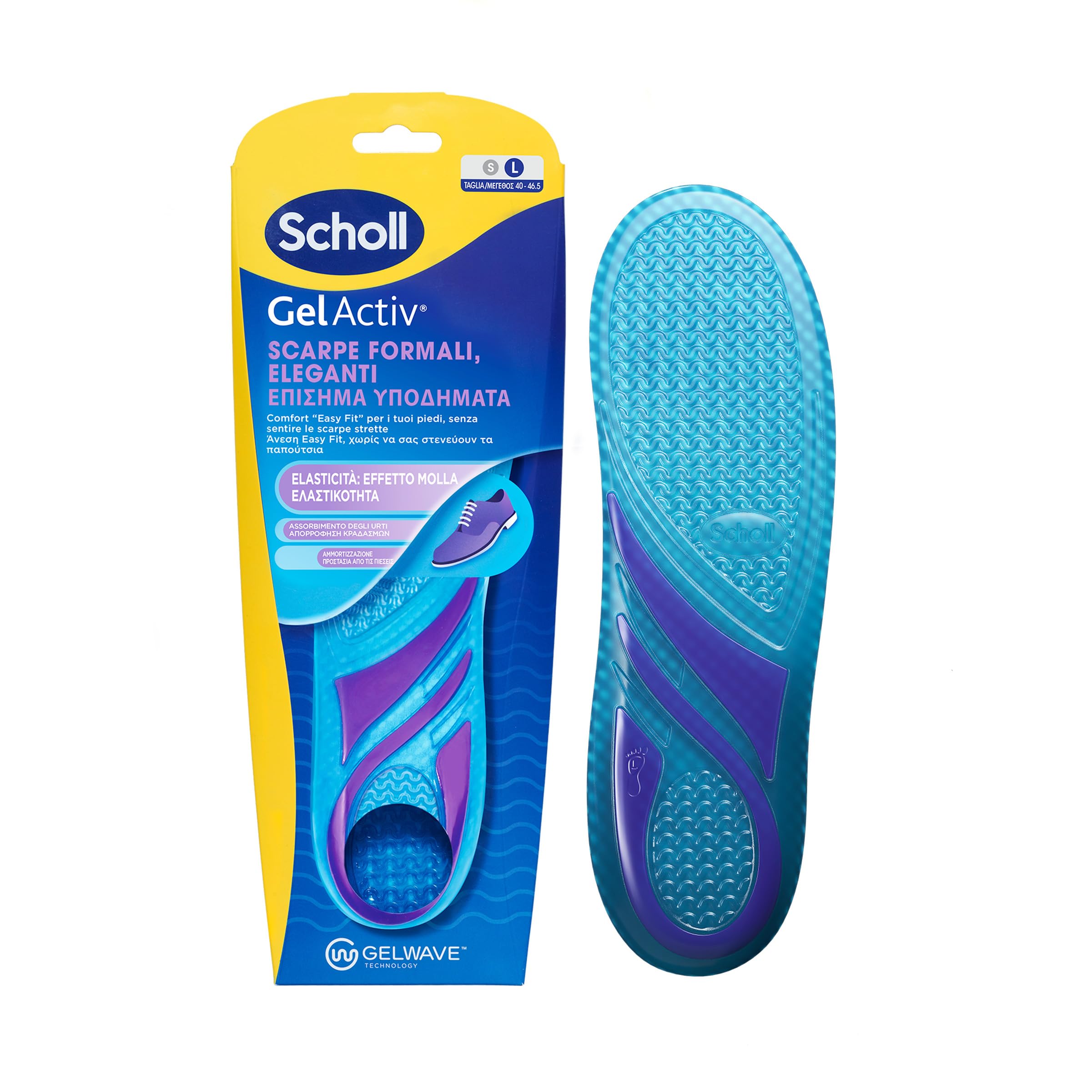 Scholl Solette GelActiv Scarpe Formali ed Eleganti, Solette Sottili con Tecnologia GelWave Ammortizzante, Comfort "Easy Fit" per i Piedi, Senza Sentire le Scarpe Strette, Taglia 40-46.5