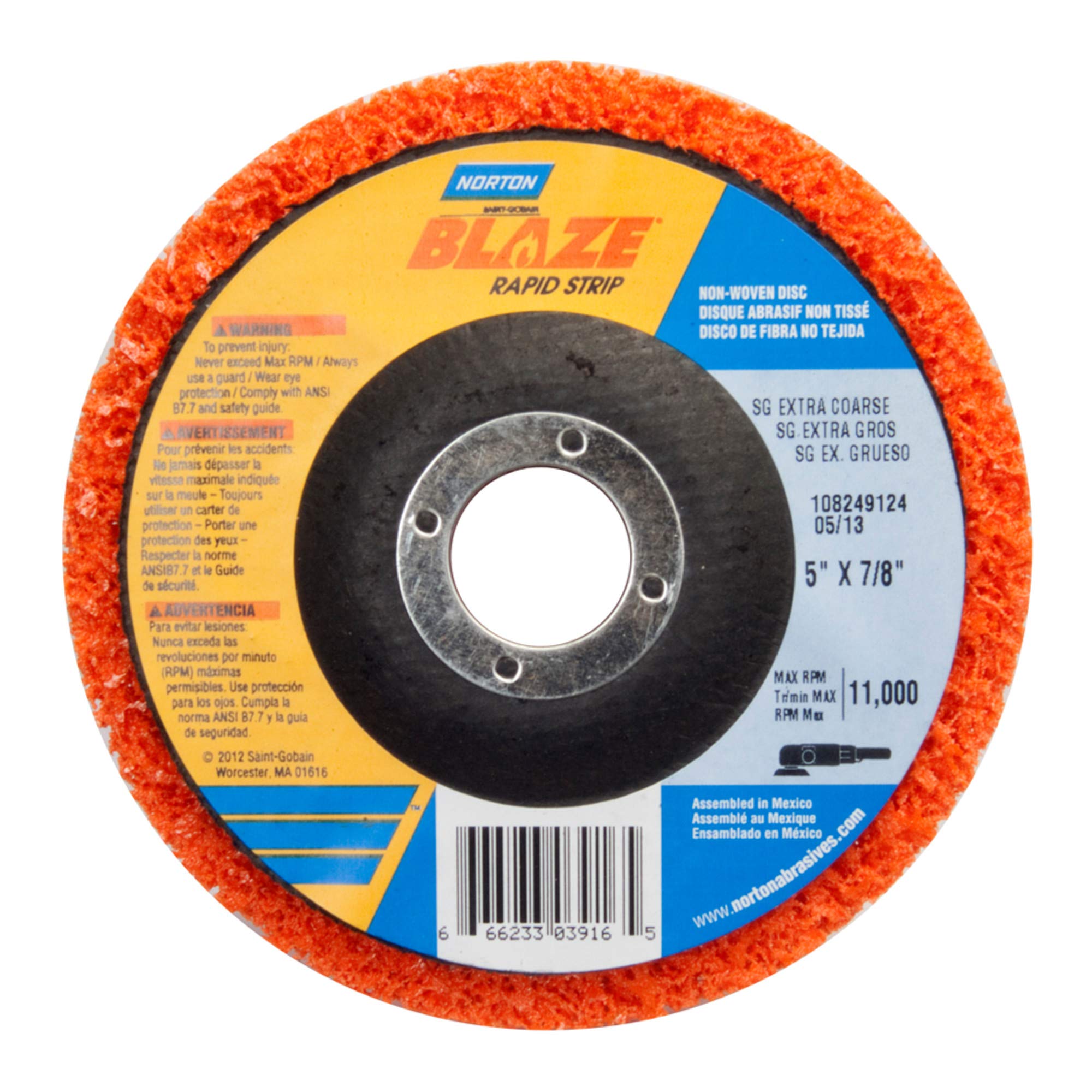 Type 27 Grinding Wheel, 5 In, 7/8 