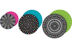 Chalkboard Brights Hanging Paper Fans