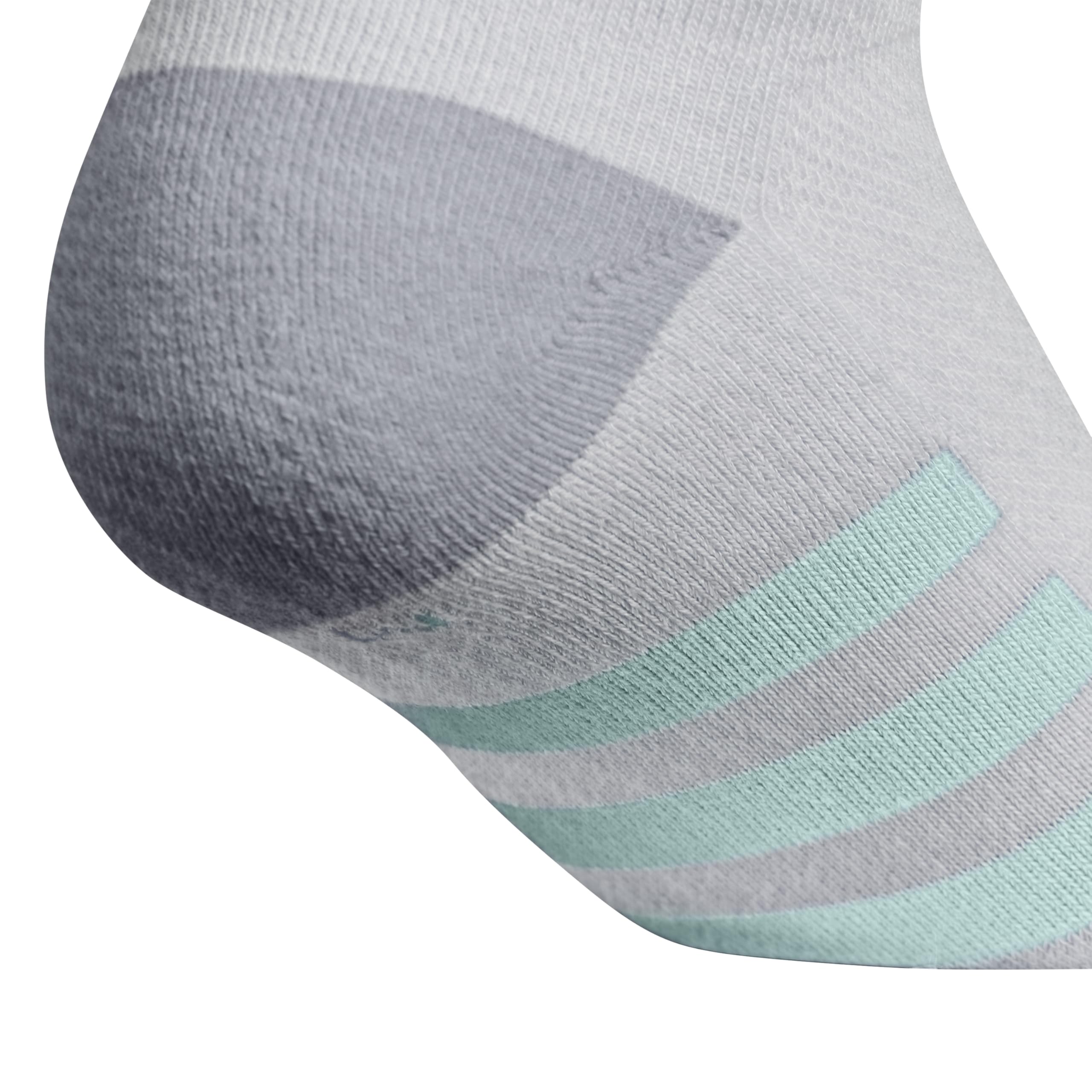 adidas Calzini sportivi imbottiti per ragazzi (6 paia) per bambini, ragazzi e ragazze, resistenti, traspiranti, vestibilità a basso profilo, Cool Light Heather/Grigio/Semi Flash Aqua Blue, L