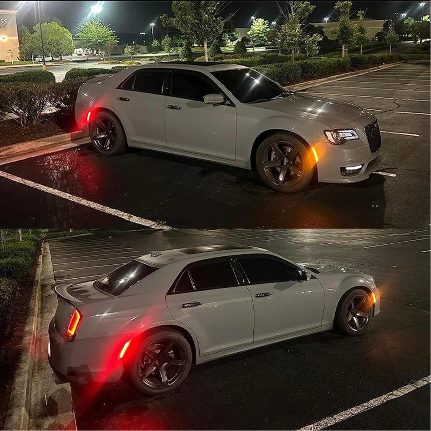 for Chrysler 300 2015 2016 2017 2018 2019 2020 2021 Front Rear Bumper Side Fender Marker Light Parking Light Front Amber Turn Signal Lights 12V Indicator Lamp(4pc Front Rear C)