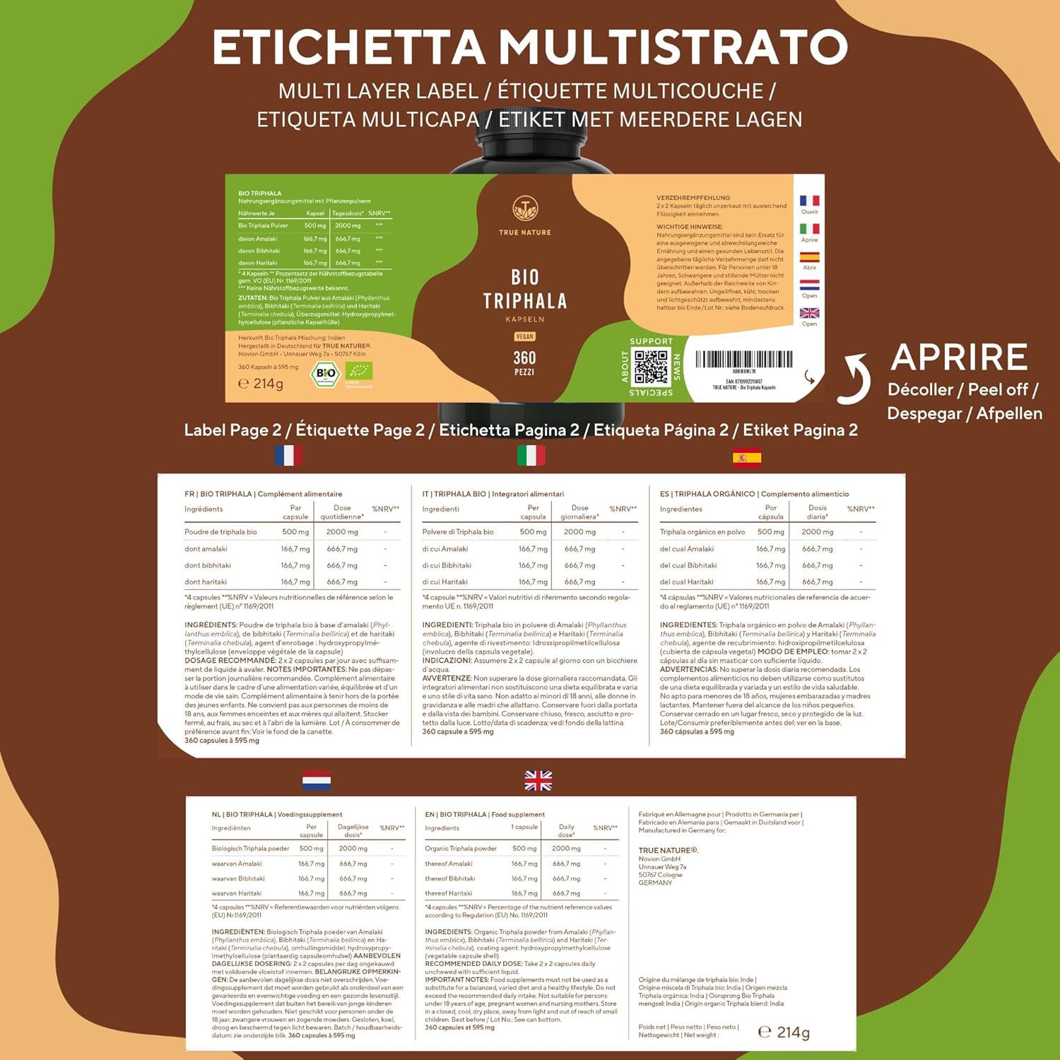 Triphala Bio - 360 Capsules - 2000 mg Daily Dose (High 7 81c+dIeYDWL. AC SL1500 -