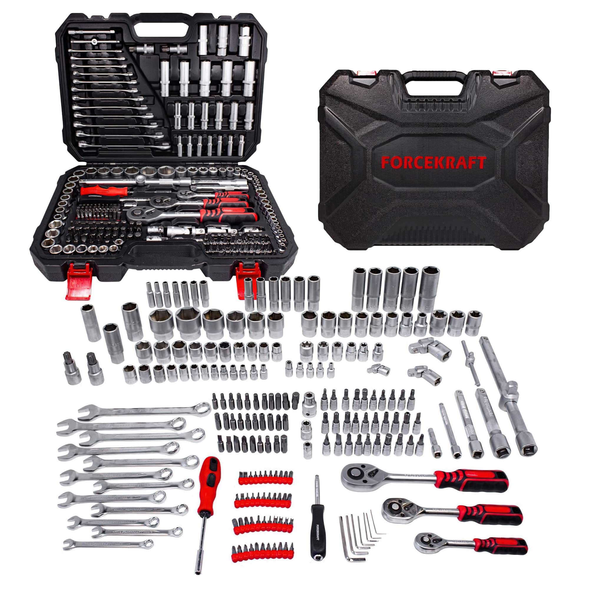 Tool Set 216 pcs, 1/4''3/8''1/2'' 6gr. 4-32mm