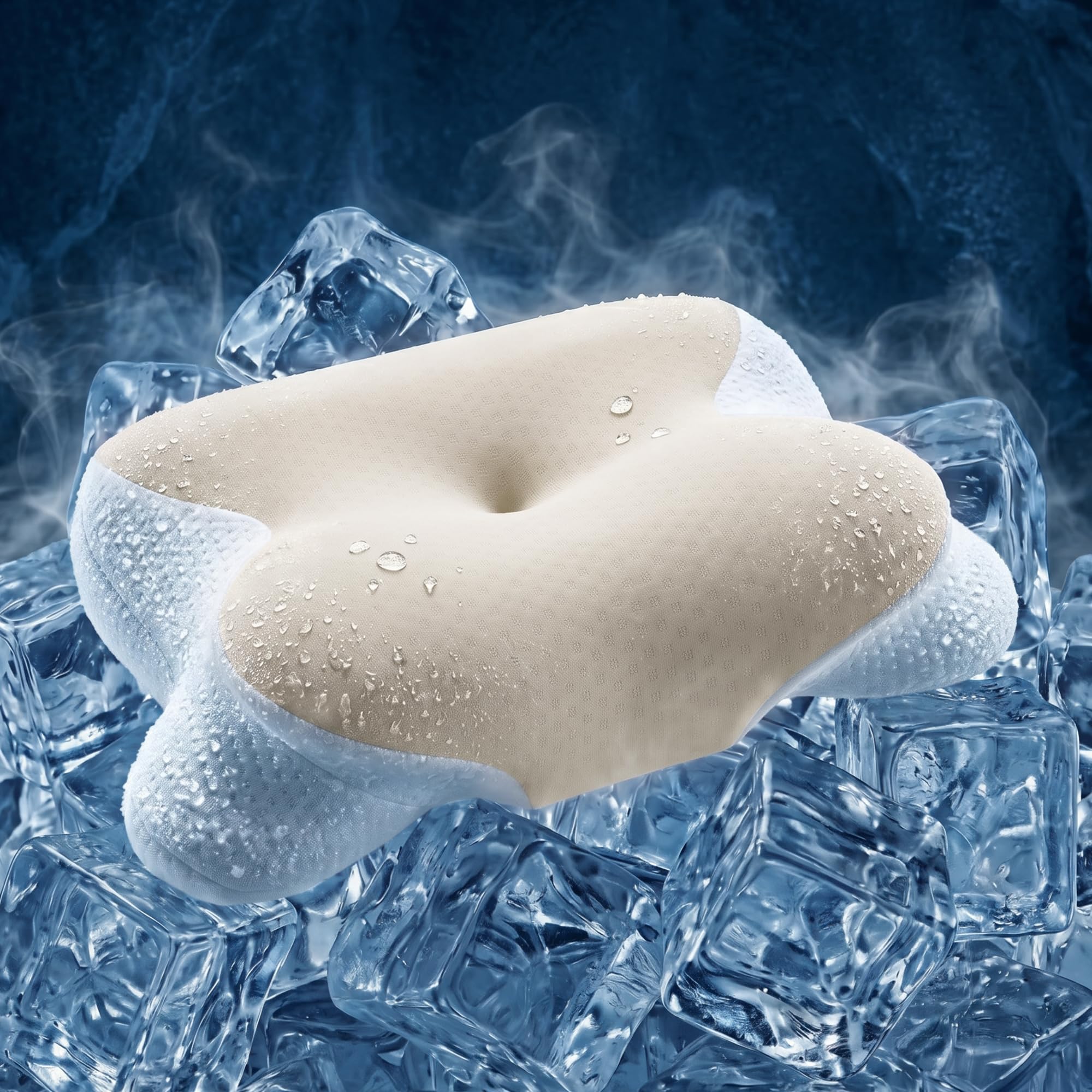 Klyvvo Nackenkissen Kopfkissen, Memory Foam Kissen, Ergonomisches Nackenstützkissen, Bequemes Pillow Stützendes Nackenkissen mit Atmungsaktiv Bezug für Seiten, Rücken & Bauchschläfer