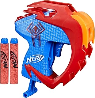 NERF Spider-Man: Across The Spider-Verse, Spider-Man 2099 MicroShots Dart Blaster, Movie Inspired Design, 2 Elite Darts
