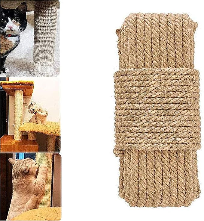 Cat Natural Sisal Rope for Scratching Post Tree Replacement, Hemp Rope