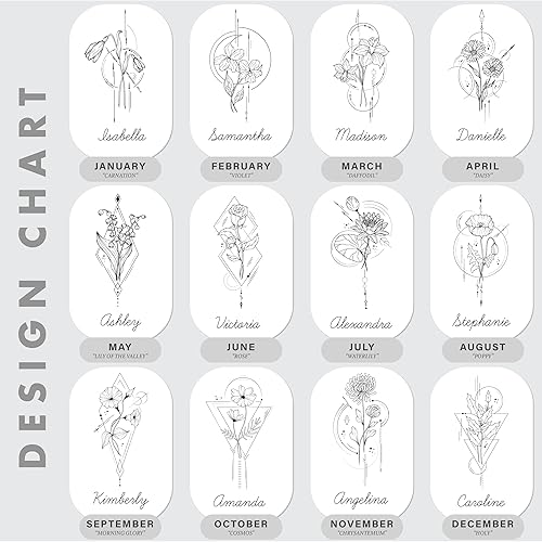 Miniatura 2 de Vaso personalizado con flor de nacimiento grabada y nombre, vaso de café aislado al vacío de acero inoxidable de 20 onzas con tapa deslizante, taza