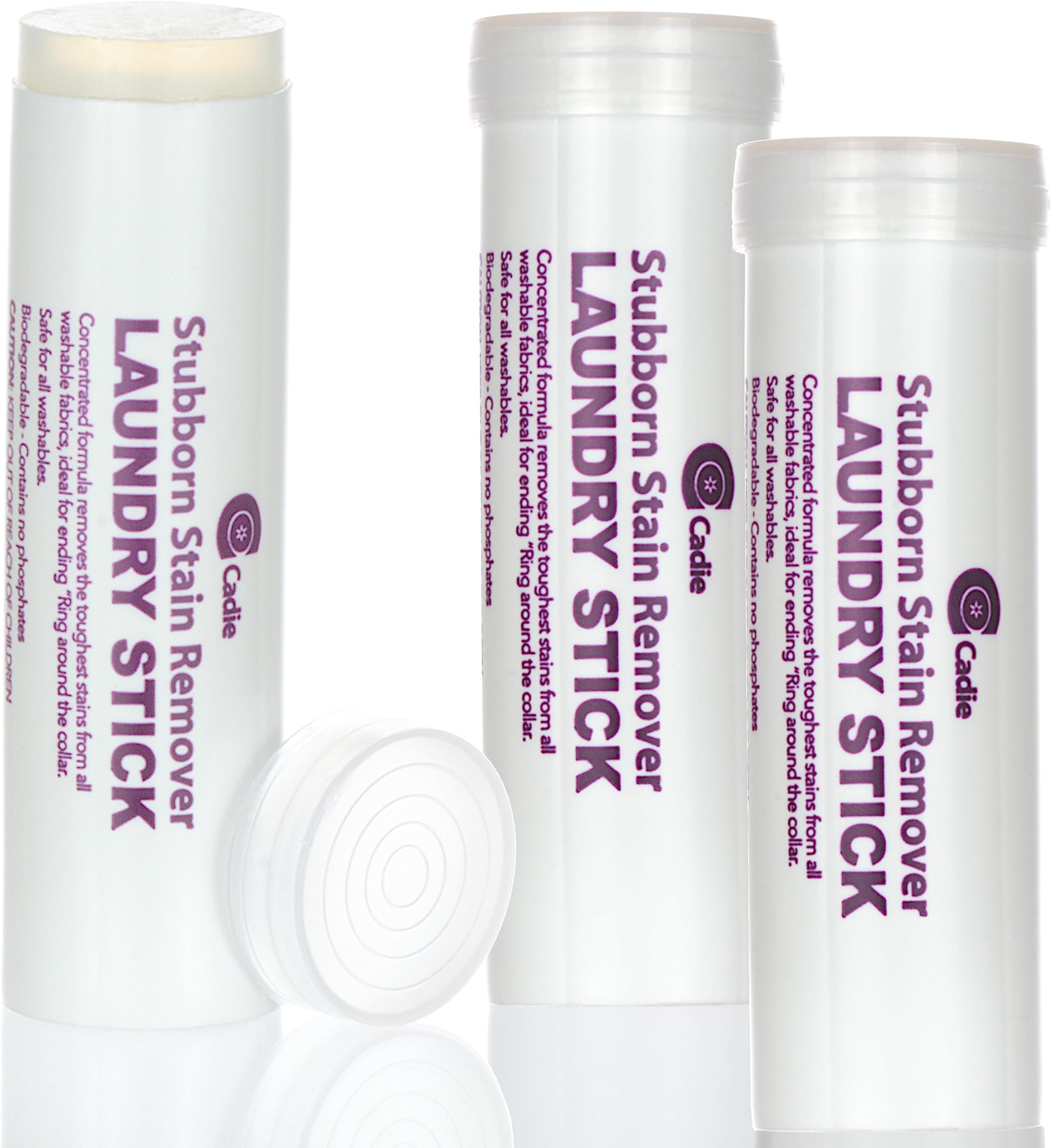 Laundry Stain Remover Stick – Pre Wash Spot Cleaner for Fabric Clothing on Cotton,Wool,Synthetics - Easy Removal of Grease,Blood,Coffee,Ink,Lipstick,Wine,Grass Soil | Clean On-The-Go (3 Pack)