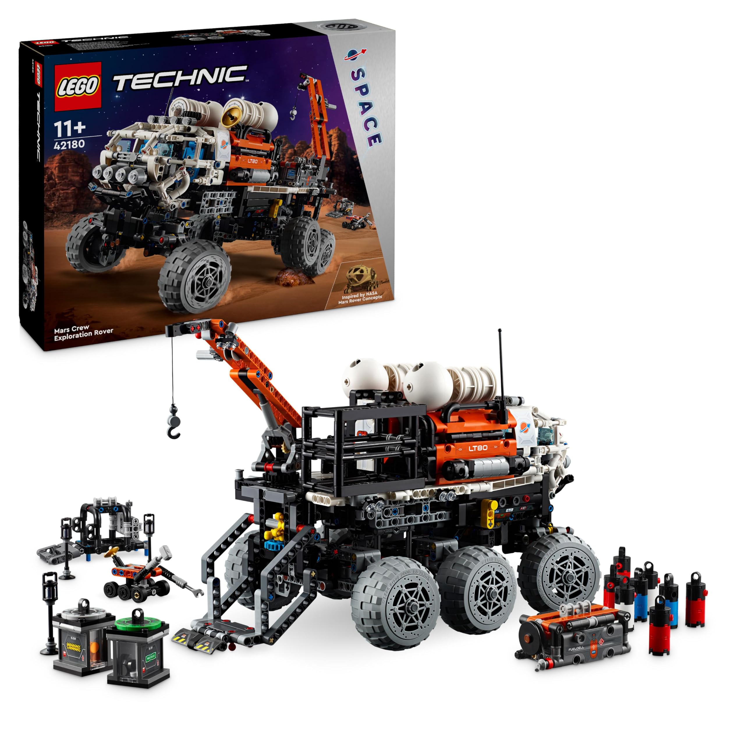 LEGO Technic Mars Ekibi Keşif Aracı 42180-11 Yaş ve Üzeri Uzay Meraklısı Çocuklar için Koleksiyonluk Yaratıcı Oyuncak Model Yapım Seti (1599 Parça)