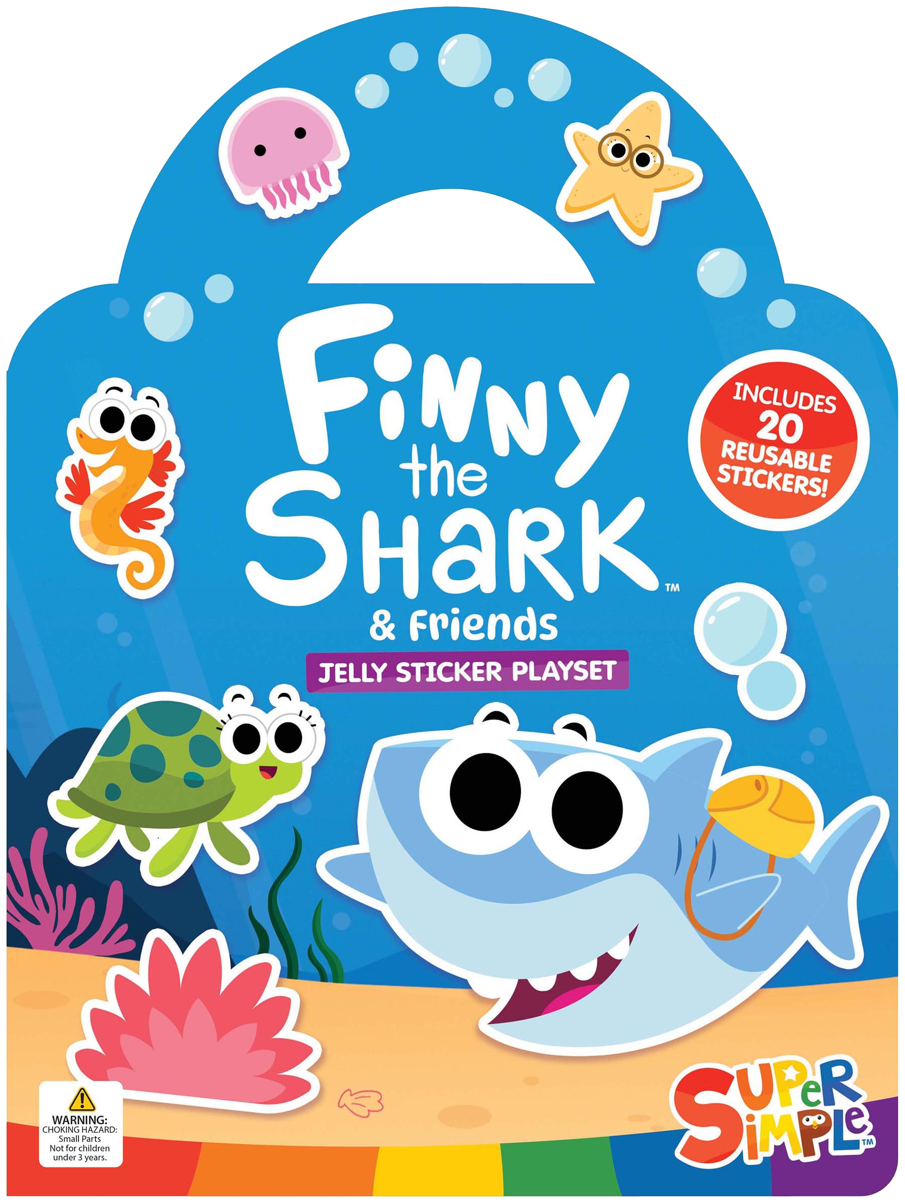 Super Simple™ Finny the Shark & Friends Jelly Sticker Playset (Includes 20 Reusable Stickers!)