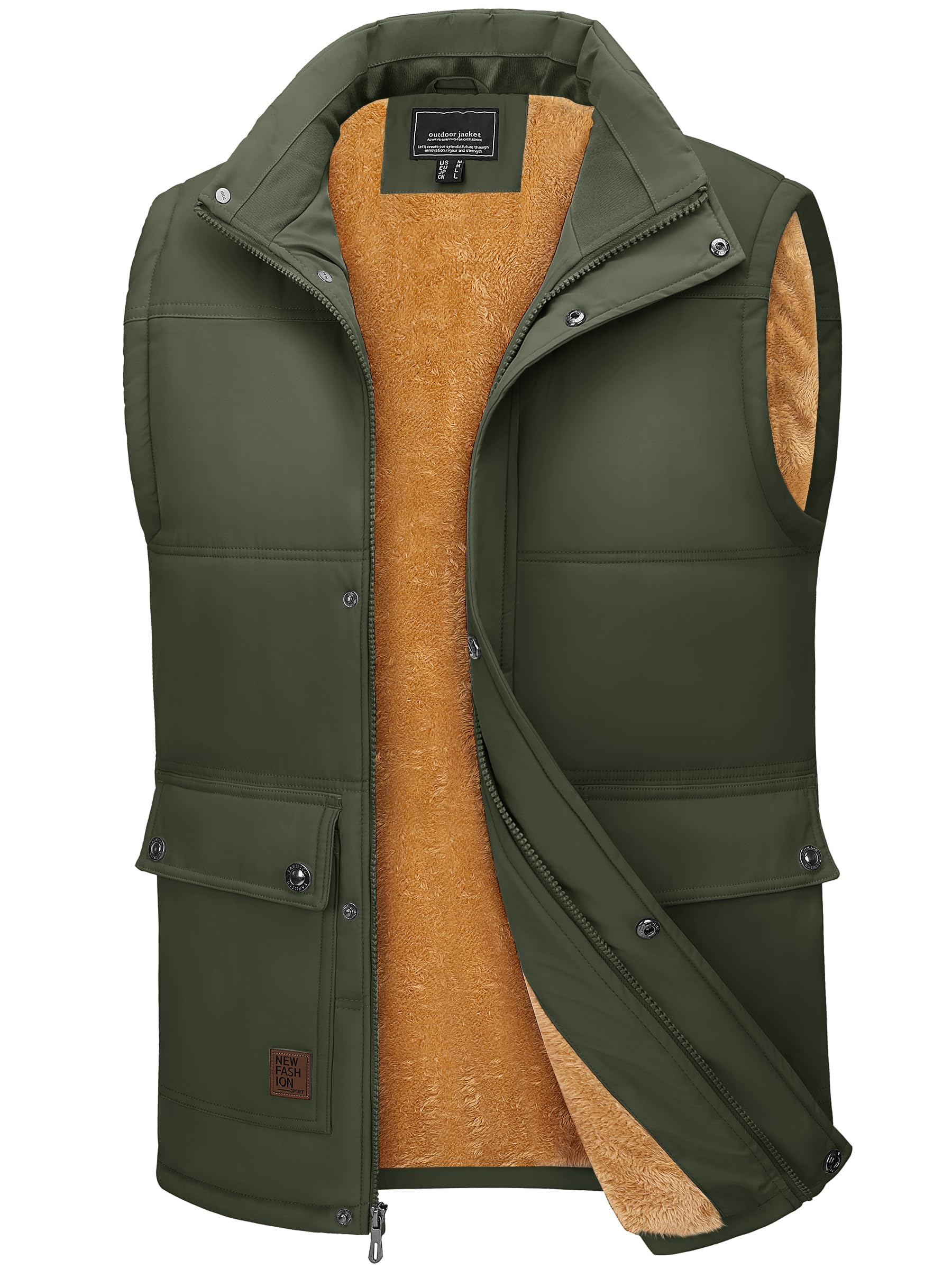TACVASEN Men's Sleeveless Lightweight Vest Casual Work Vest Men Outdoor Fleece Jacket Warm Winter Vest for Men Fishing