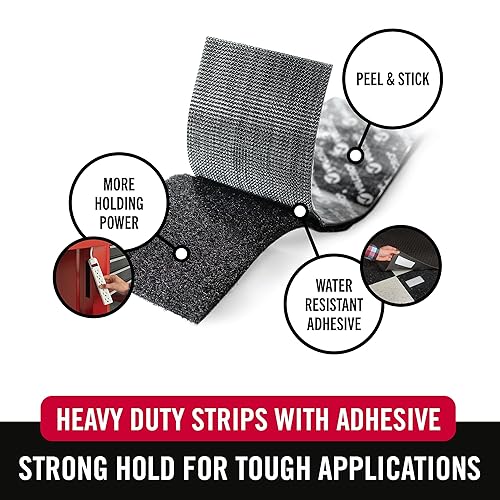 Miniatura 9 de VELCRO Brand Sujetadores de resistencia industrial adhesivo adherente resistencia de grado profesional capacidad para hasta 10 libras en superficies
