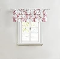 Vista 1 de Shabby Chic - Cenefa superior de poste de percal de algodón, cortinas florales con volantes (rosa Abby, 52 x 18 pulgadas)