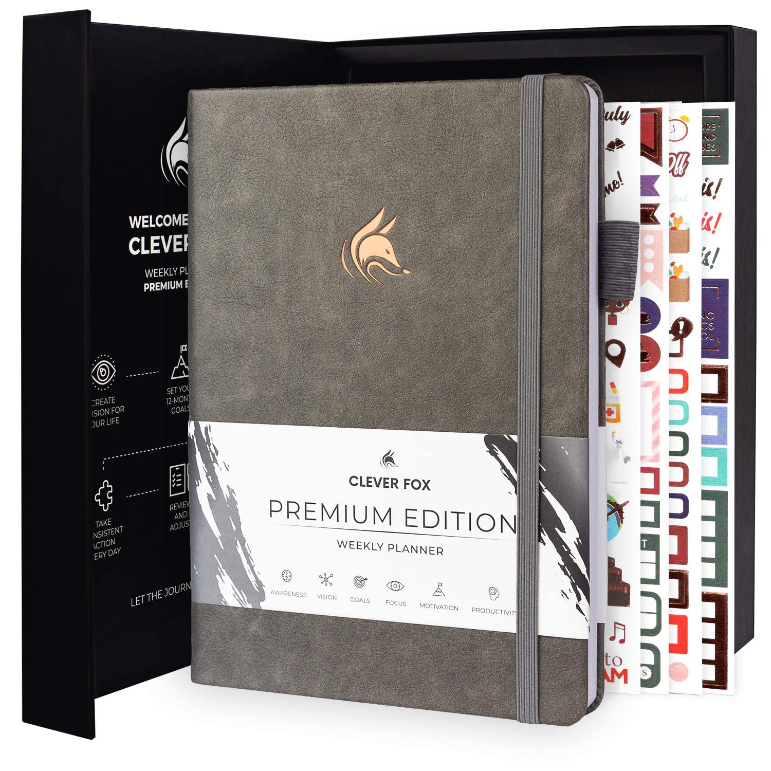 Sponsored Ad – Clever Fox Planner Premium – Undated Weekly & Monthly Planner Organizer for Productivity & Time Management, A5 (Grey)
