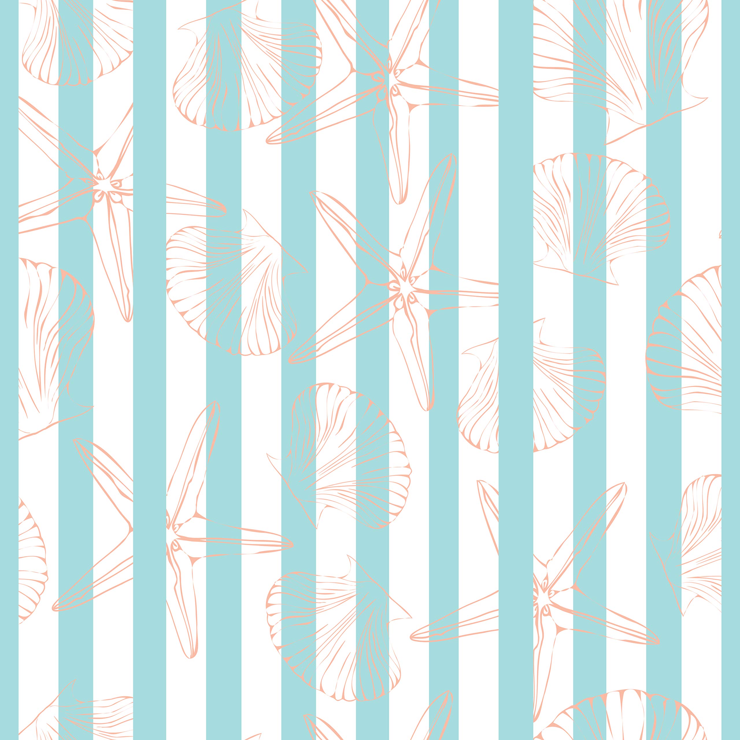 DWELLSINDIA Sea Creatures in Stripes Self Adhesive Wallpaper Waterproof, Scratch Resistant, Laminated 41cm x 244cm