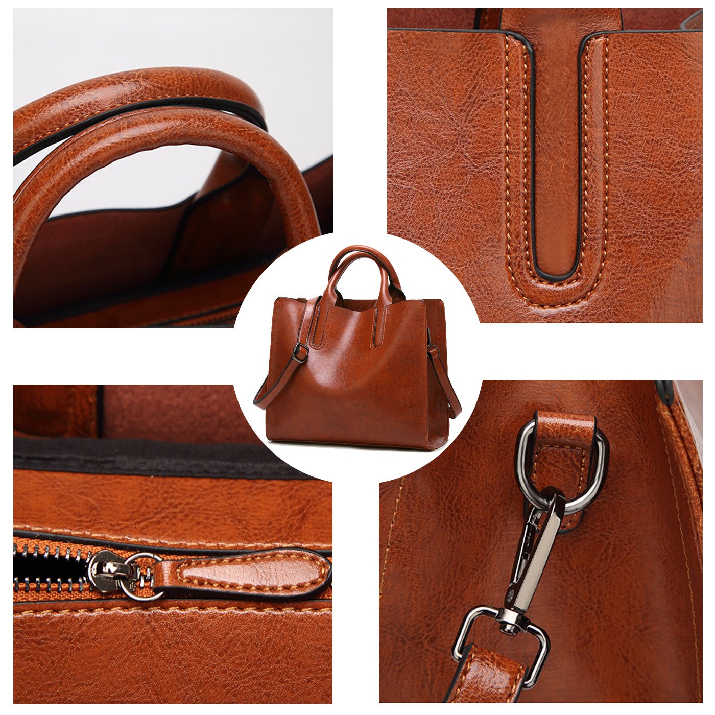 Borsa Tote con Manici Borse a mano con Tracolla da Donna in Pelle PU per Signora