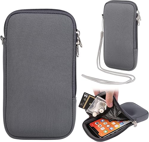 Funda con cremallera para teléfono con cordón compatible con Apple iPhone 13 12 Pro MaxBLU G91 ProPixel 5a 4XL Moto E G10 G30 G Power PlayOne 5G