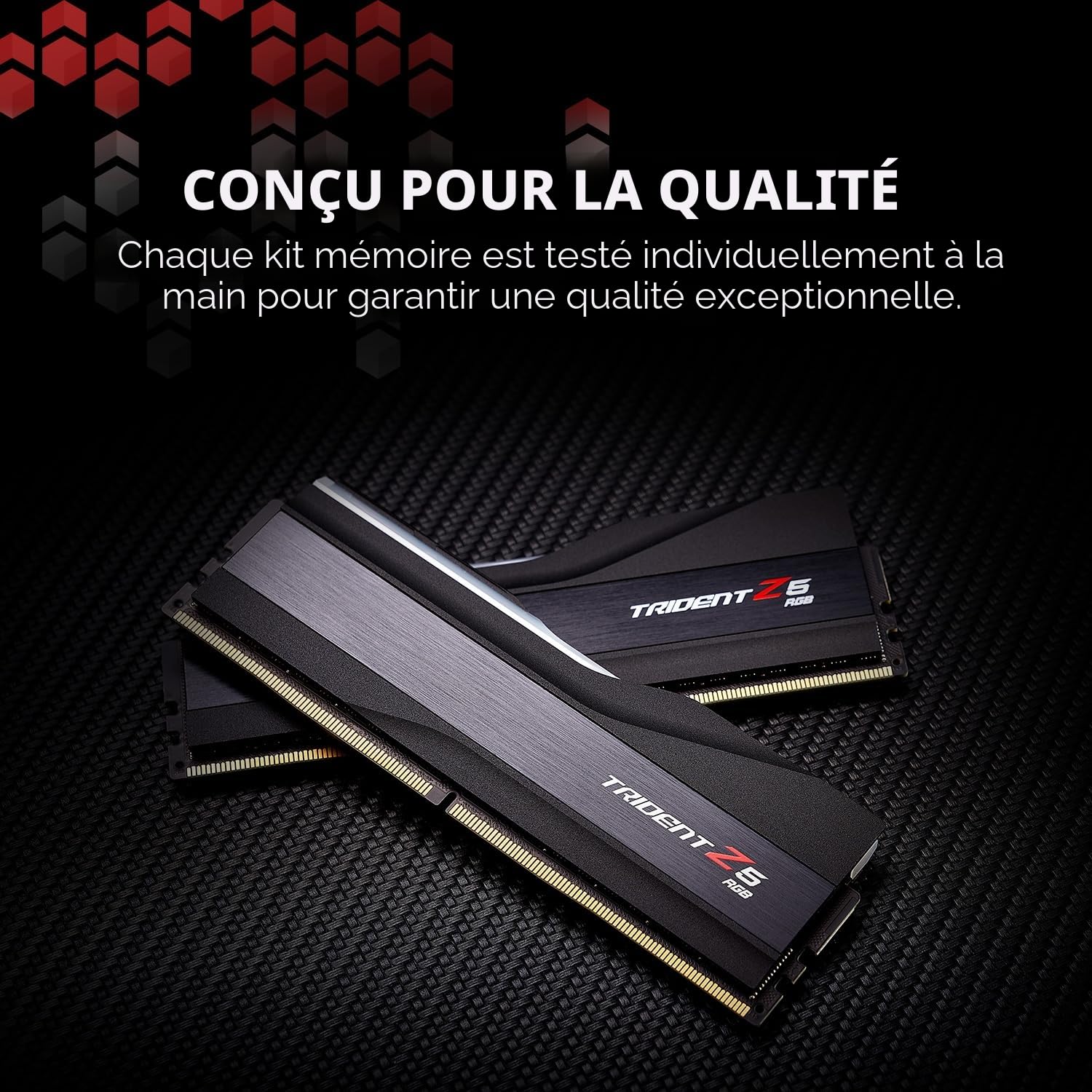 G.SKILL Trident Z5 Série RGB DDR5 RAM (Intel XMP 3.0) 32 Go (2x16 Go) 6400 MT/s CL32-39-39-102 1.40 V Mémoire pour ordinateur de bureau U-DIMM - Noir Mat (F5-6400J3239G16GA2-TZ5RK)