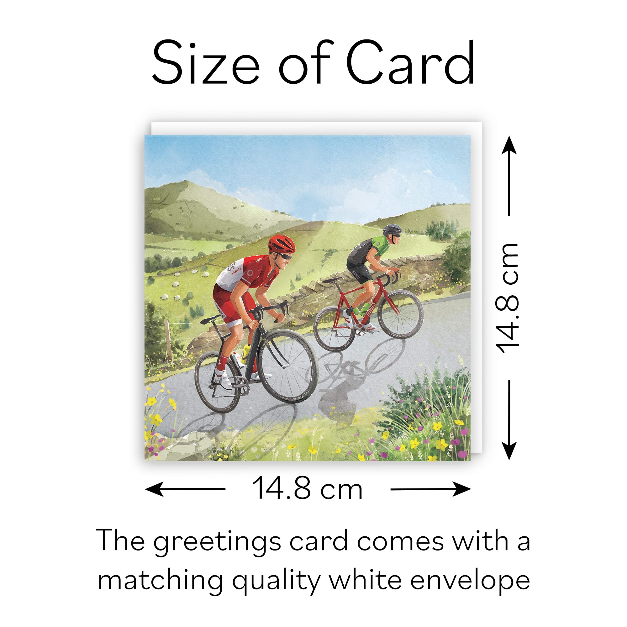 Hunts England, Road Cycling Blank Card For Him, Hill Climb, Road Bikes, Milo's, Fun, Cycling Any Occasion Card - Image 4