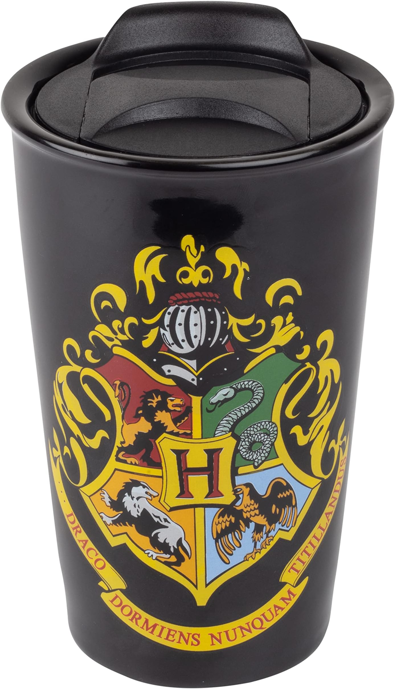 Seven20 Harry Potter Hogwarts Travel Coffee Mug, 14oz - Ceramic Tumbler with House Crest Design - Officially Licensed - Book & Movie Gift for Kids, Teens, Adults