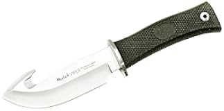 VIPER-11G Rubber Handle Survival Knife with Leather Sheath, 4-3/8",grey