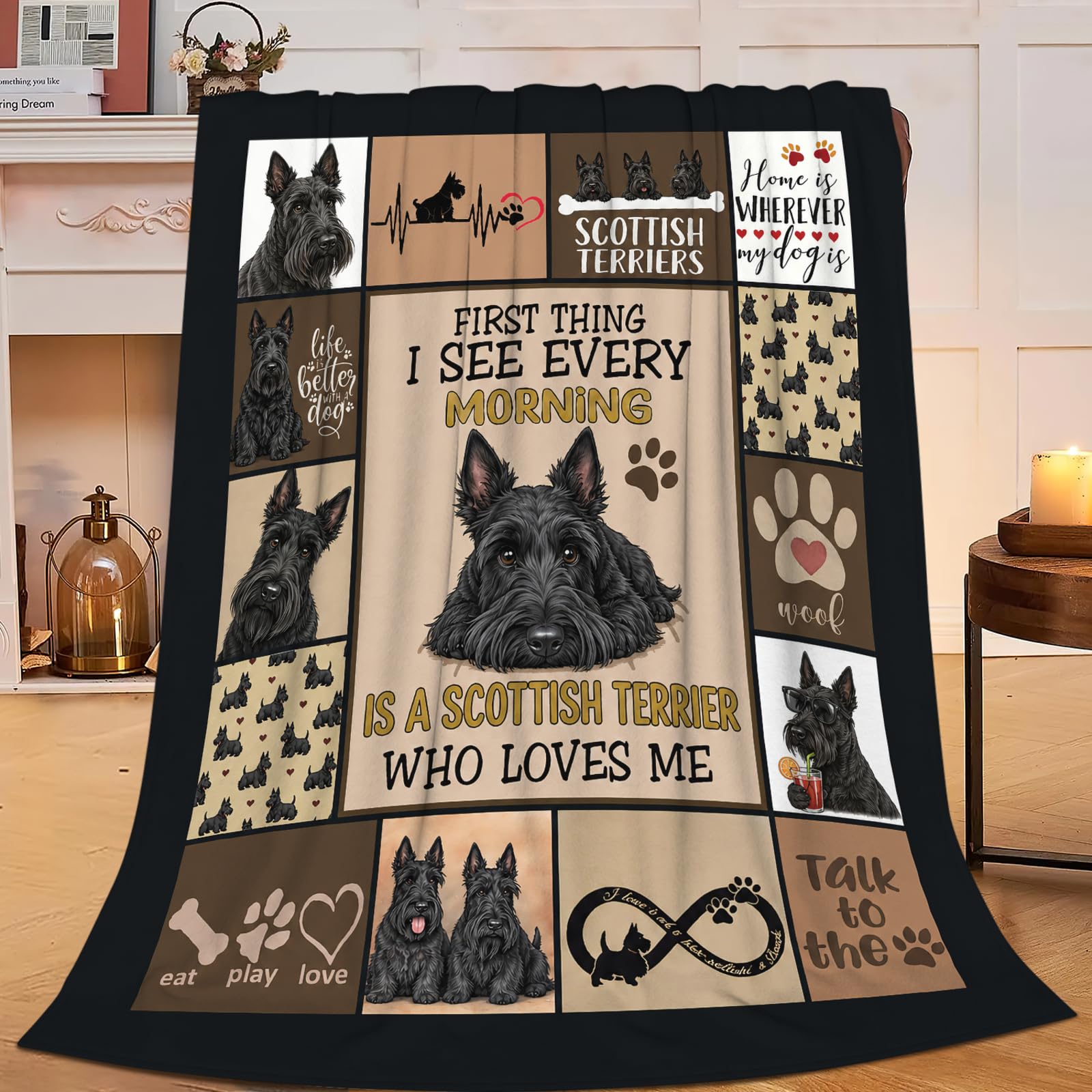Mecowcm Scottish Terrier Dogs Throw Blanket Decor Gifts Stuff 40"x50"