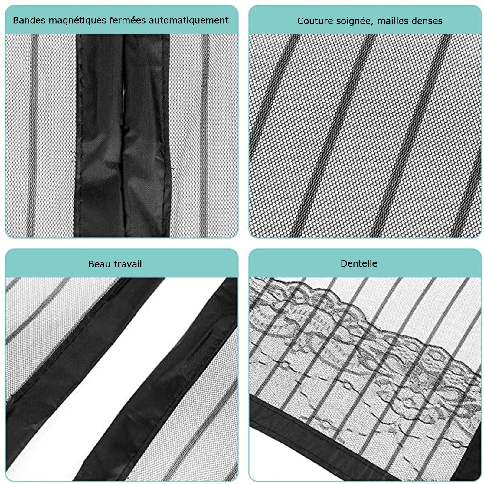 Moustiquaire Baie Vitree Coulissante Rideau Magnétique Moustiquaire - Rideau Anti Mouche Insectes Aimantée Moustiquaire Porte Fenetre