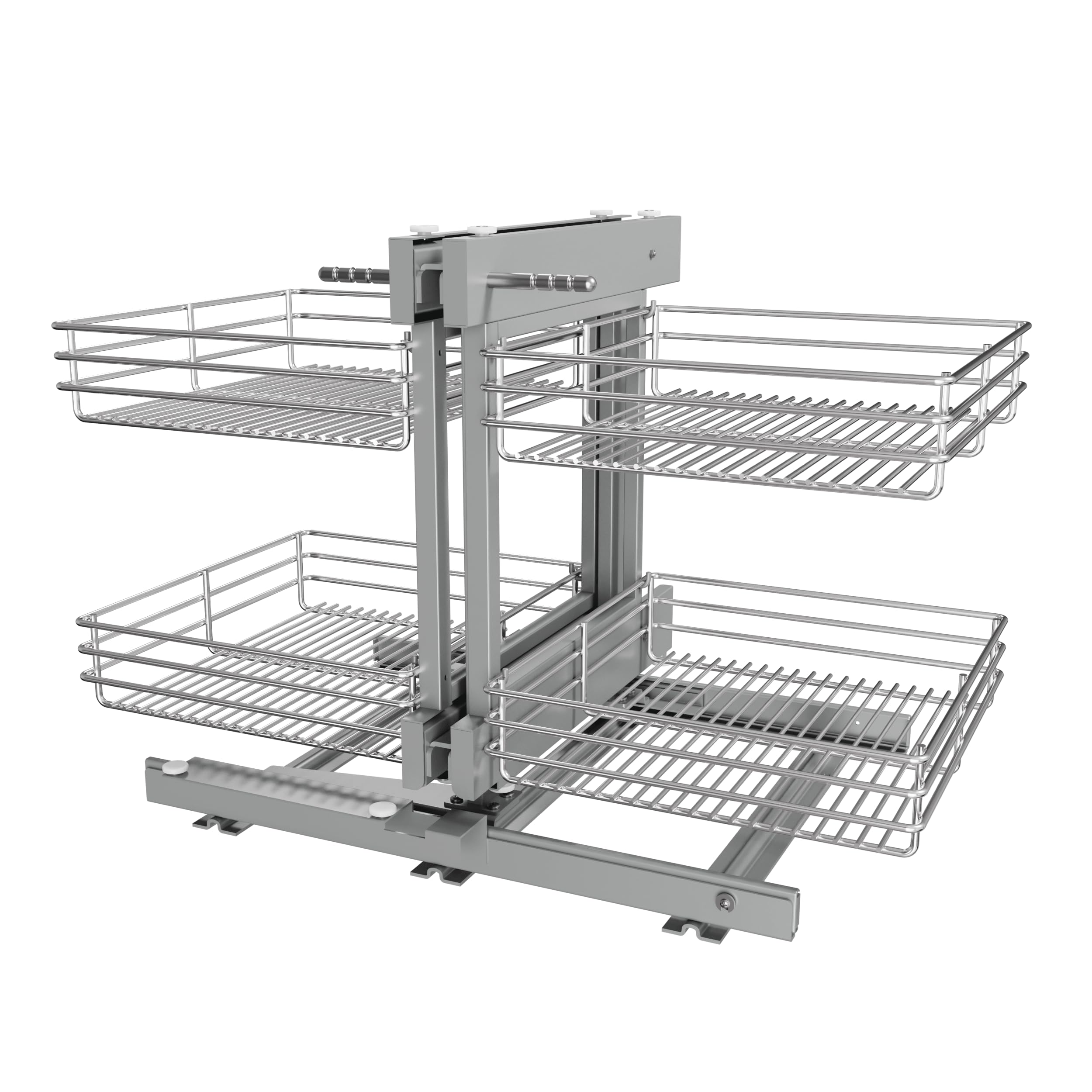 Photo 1 of STORKING Blind Corner Cabinet Pull Out 2 Tier, Left & Right Blind Corner Cabinet Organizer for 20" W, Cabinet Pull Out 4 Shelves, Chrome, Slide Out Drawers for Kitchen or Bathroom Cabinets