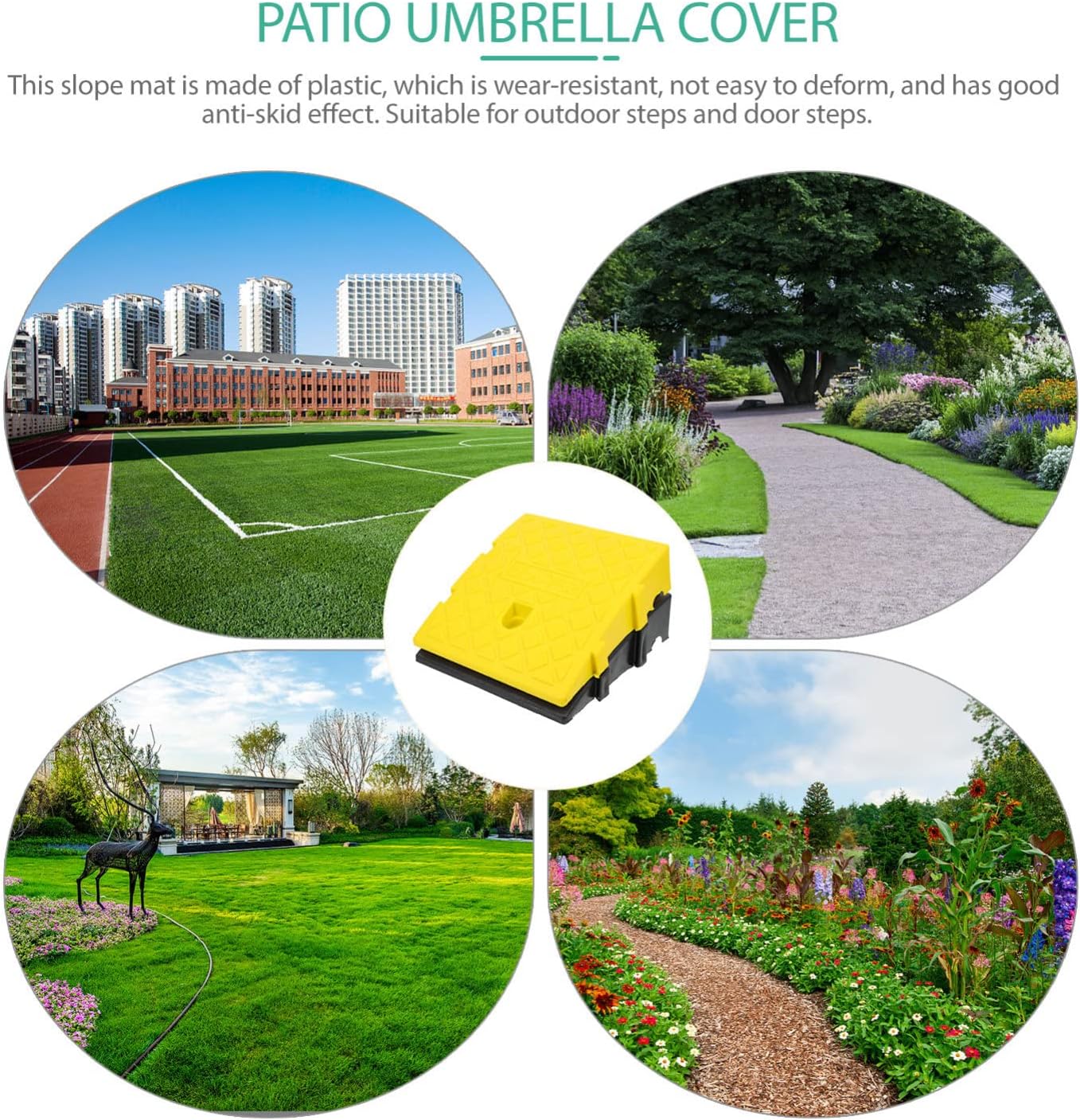 Yardwe 2pcs Slope Ramp Pad for Outdoor Use Plastic Car Ramp for Home Entrances Non- Design for Wheelchairs and Vehicles Lightweight and Portable