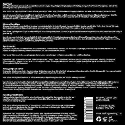Miniatura 8 de The London Grooming Company Caja de regalo para el cuidado de la piel  Rutina completa de cuidado de la piel de 5 pasos  Cuidado de la piel para