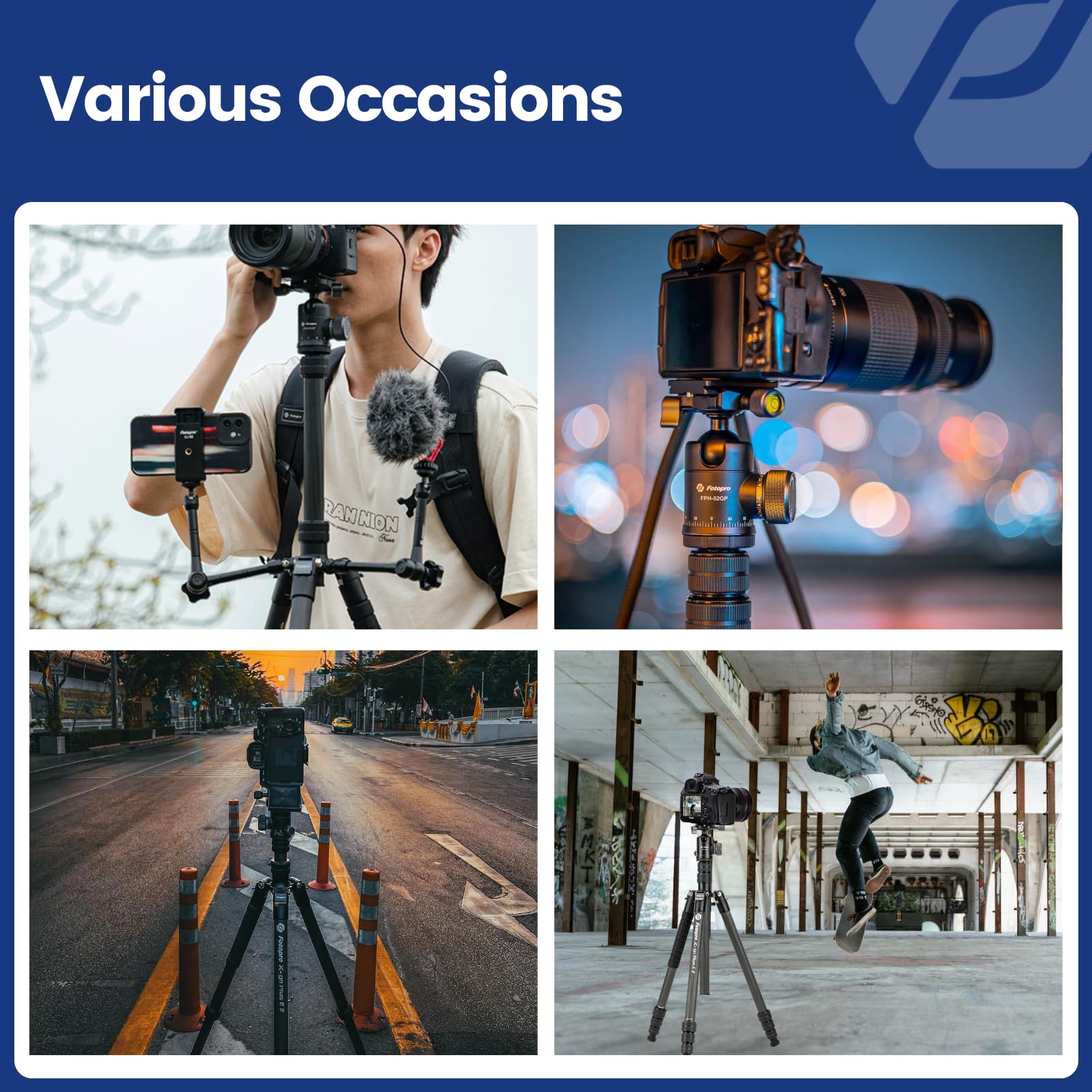 Fotopro Statyw z włókna węglowego 185 cm do aparatu, kompaktowy statyw podróżny z głowicą kulową, zdejmowany monopod z płytą szybkiego zwalniania i torbą na aparat, nośność do 10 kg, stojak